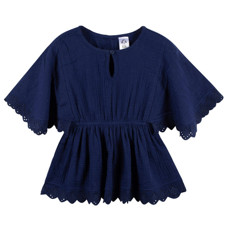 Baby & Toddler Girls Navy Gauze Kaftan Swim Coverup