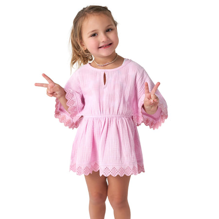 Baby & Toddler Girls Light Pink Gauze Kaftan Swim Coverup