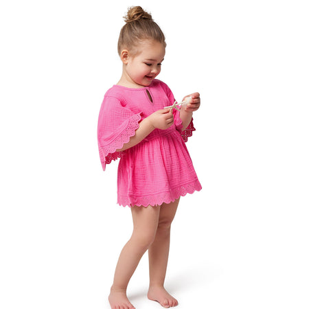 Baby & Toddler Girls Pink Gauze Kaftan Swim Coverup