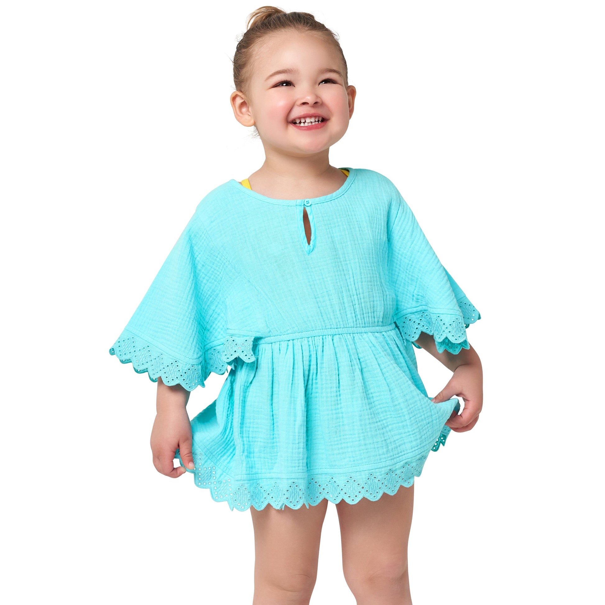 Baby & Toddler Girls Aqua Woven Kaftan Coverup