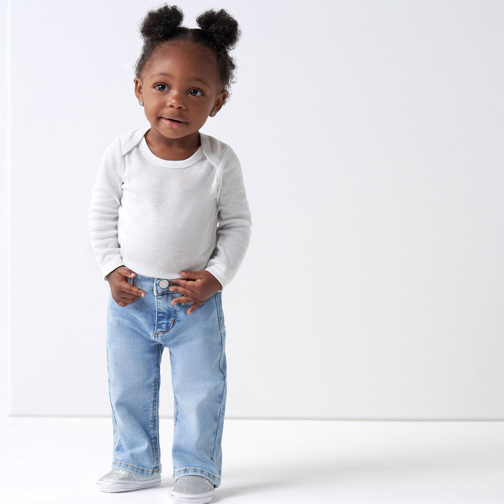 5-Pack Baby White Premium Long Sleeve Onesies® Bodysuits