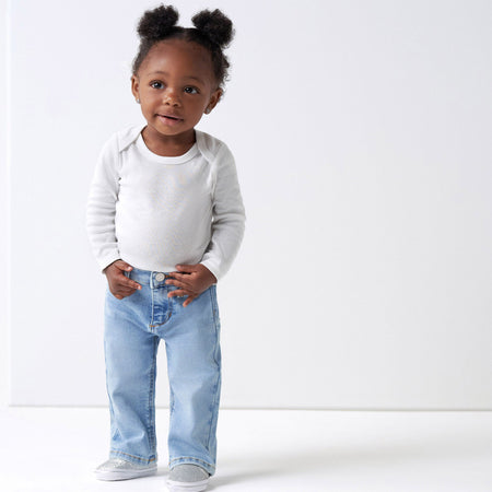 5-Pack Baby White Premium Long Sleeve Onesies® Bodysuits