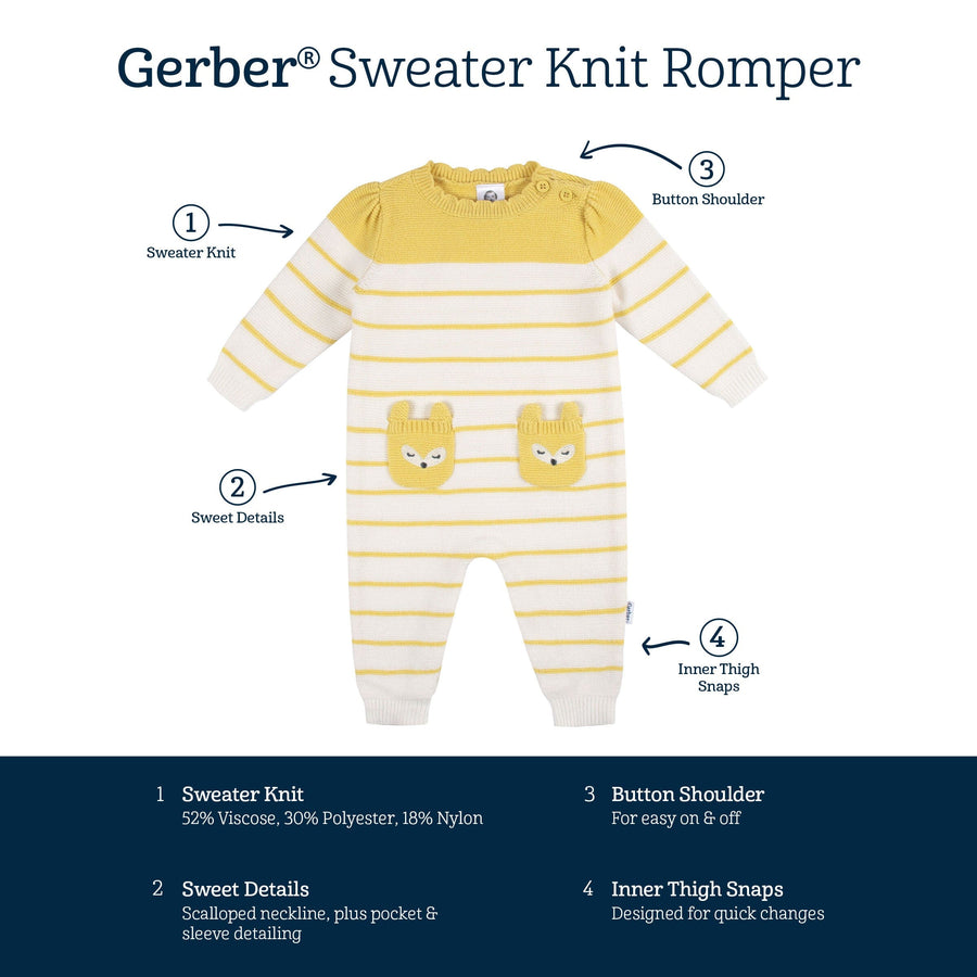 Baby Fox Quilted Hooded Romper main image 0