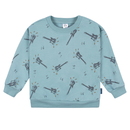 2-Piece Toddler Boys Teal Guitars Sweatshirt & Pant Set, 5T