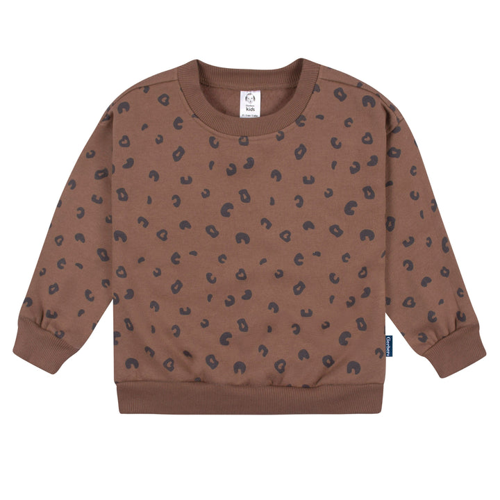 2-Piece Infant and Toddler Girls Leopard Sweatshirt & Jogger Set