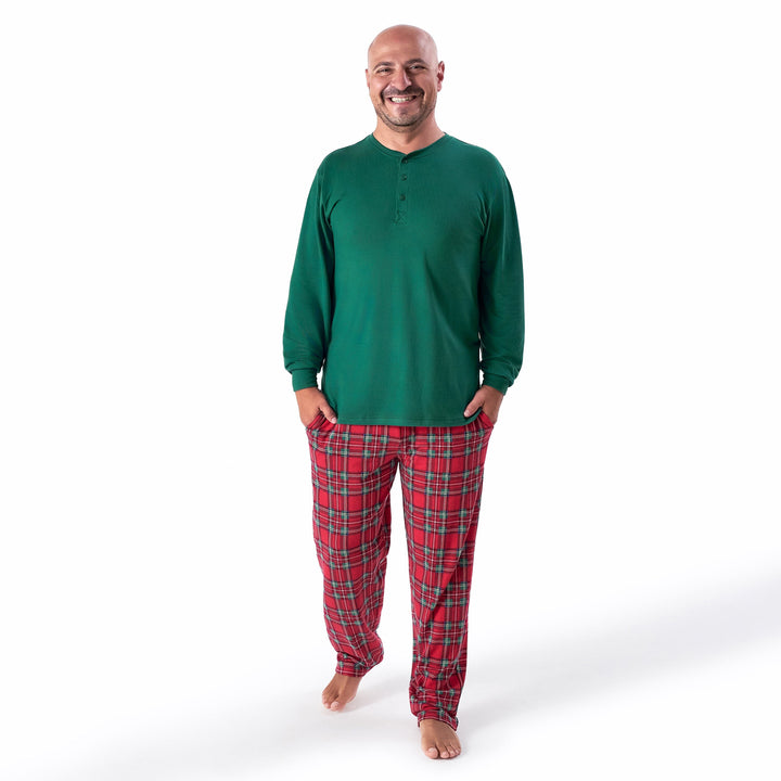 2-Piece Men's Stewart Plaid Pajama Set