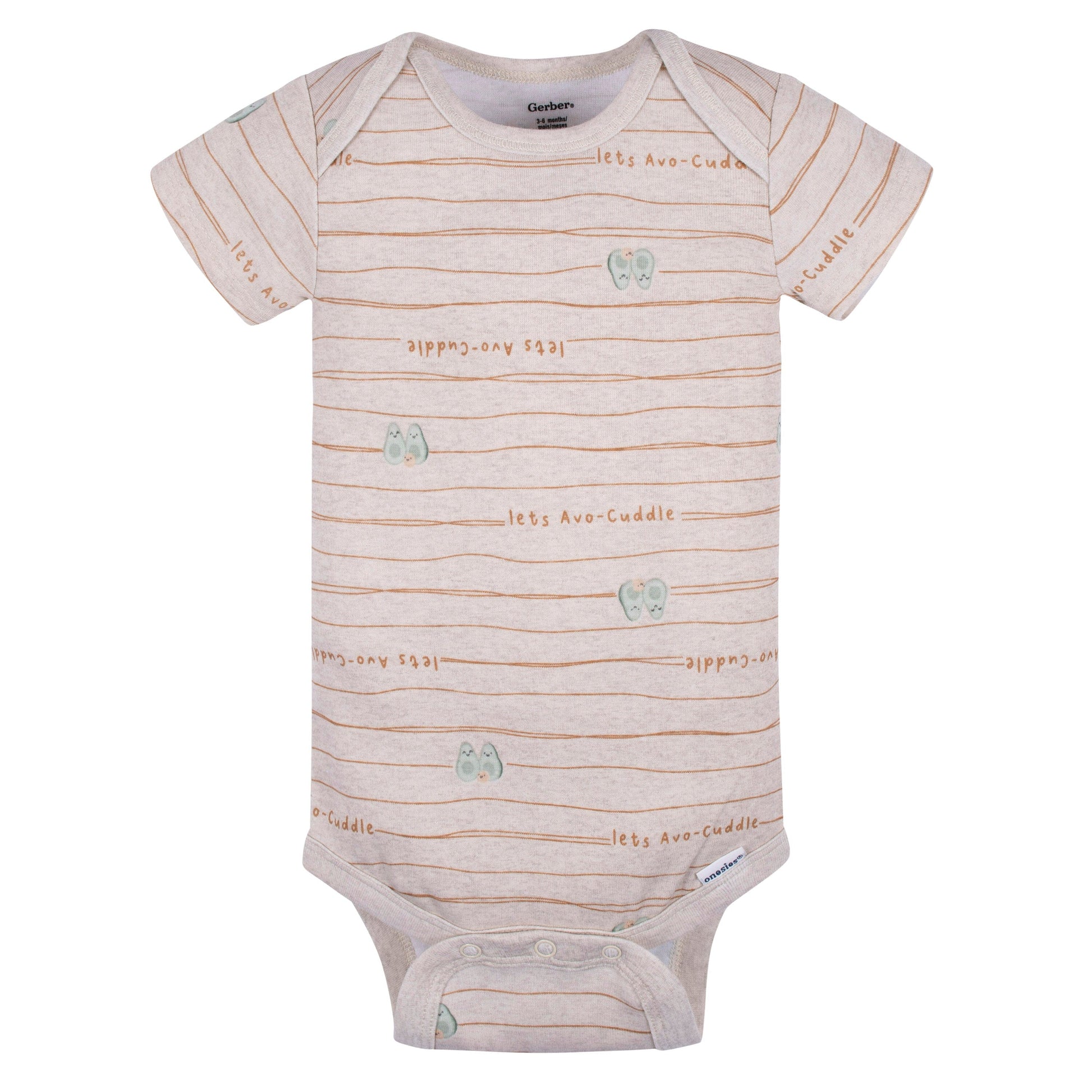 3-Pack Baby Neutral Avo-Cuddle Short Sleeve Onesies® Bodysuits onesies Onesies® Brand 