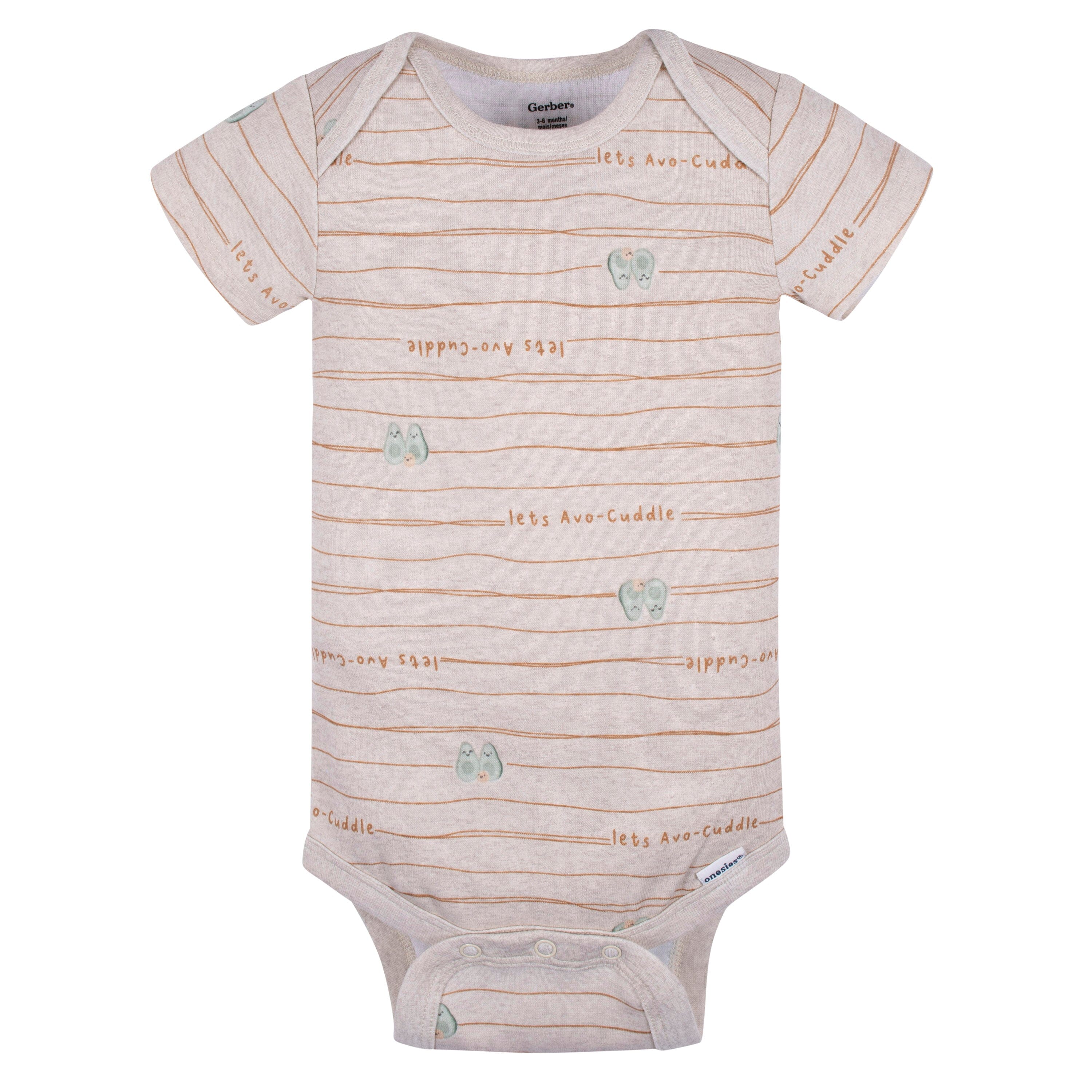3-Pack Baby Neutral Avo-Cuddle Short Sleeve Onesies® Bodysuits onesies Onesies® Brand 