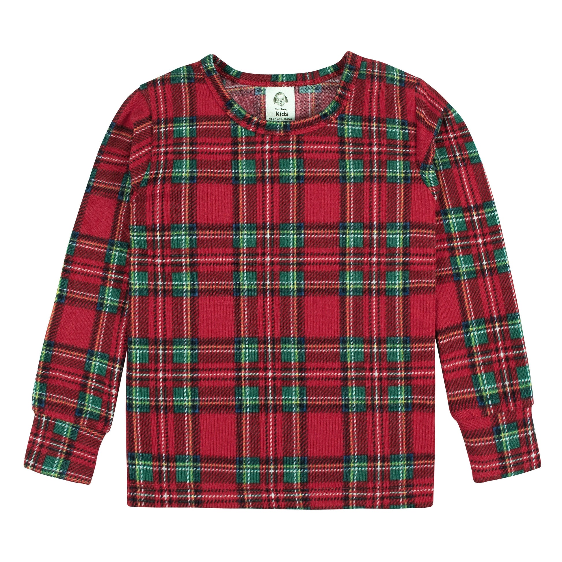 2-Piece Infant and Toddler Neutral Stewart Plaid Snug Fit Pajama Set