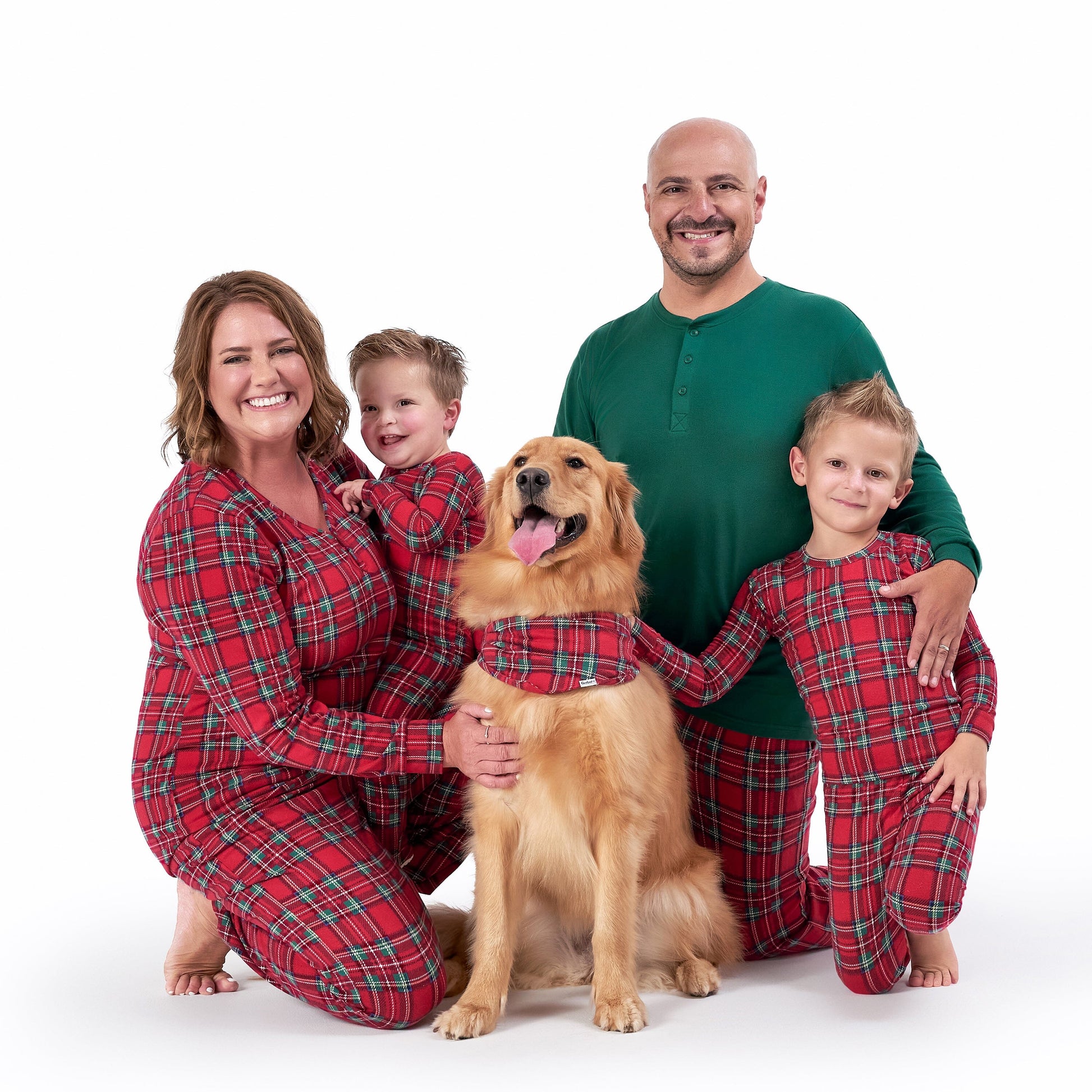 2-Piece Infant and Toddler Neutral Stewart Plaid Snug Fit Pajama Set