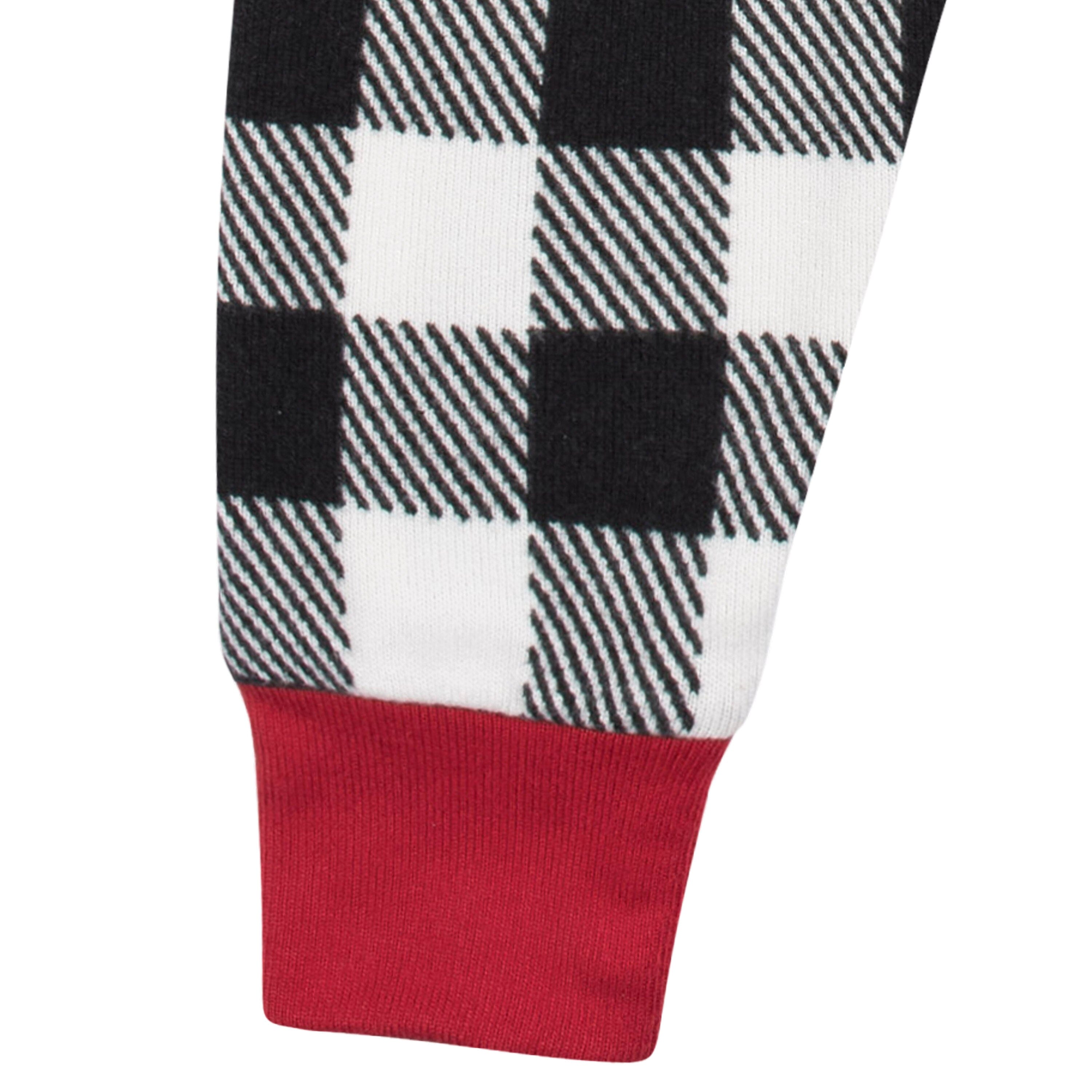 2-Piece Infant and Toddler Neutral Buffalo Plaid Snug Fit Pajama Set