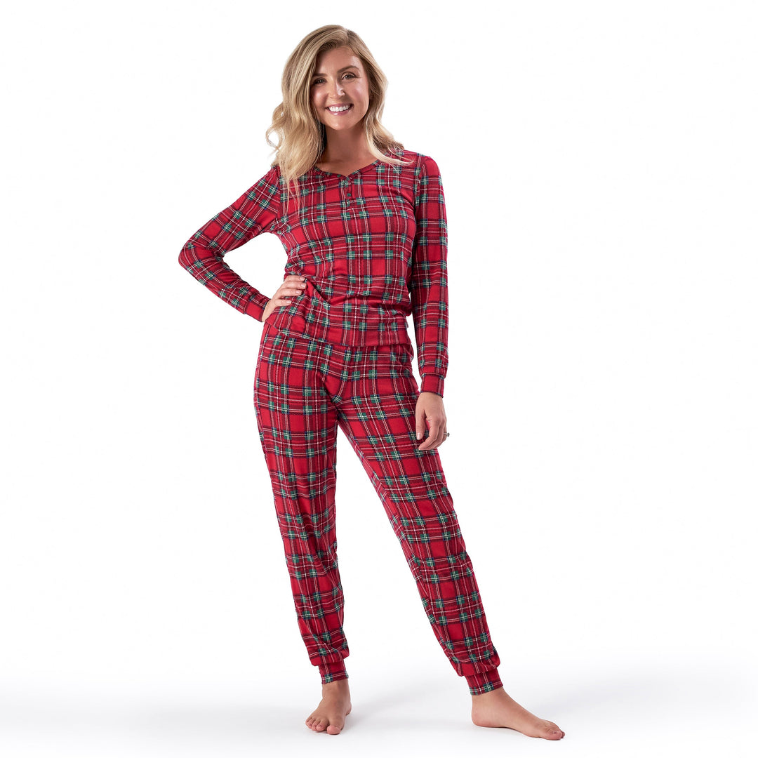 Womens Plaid Red Pjs Women's Plaid Pajamas 2-Piece Women's