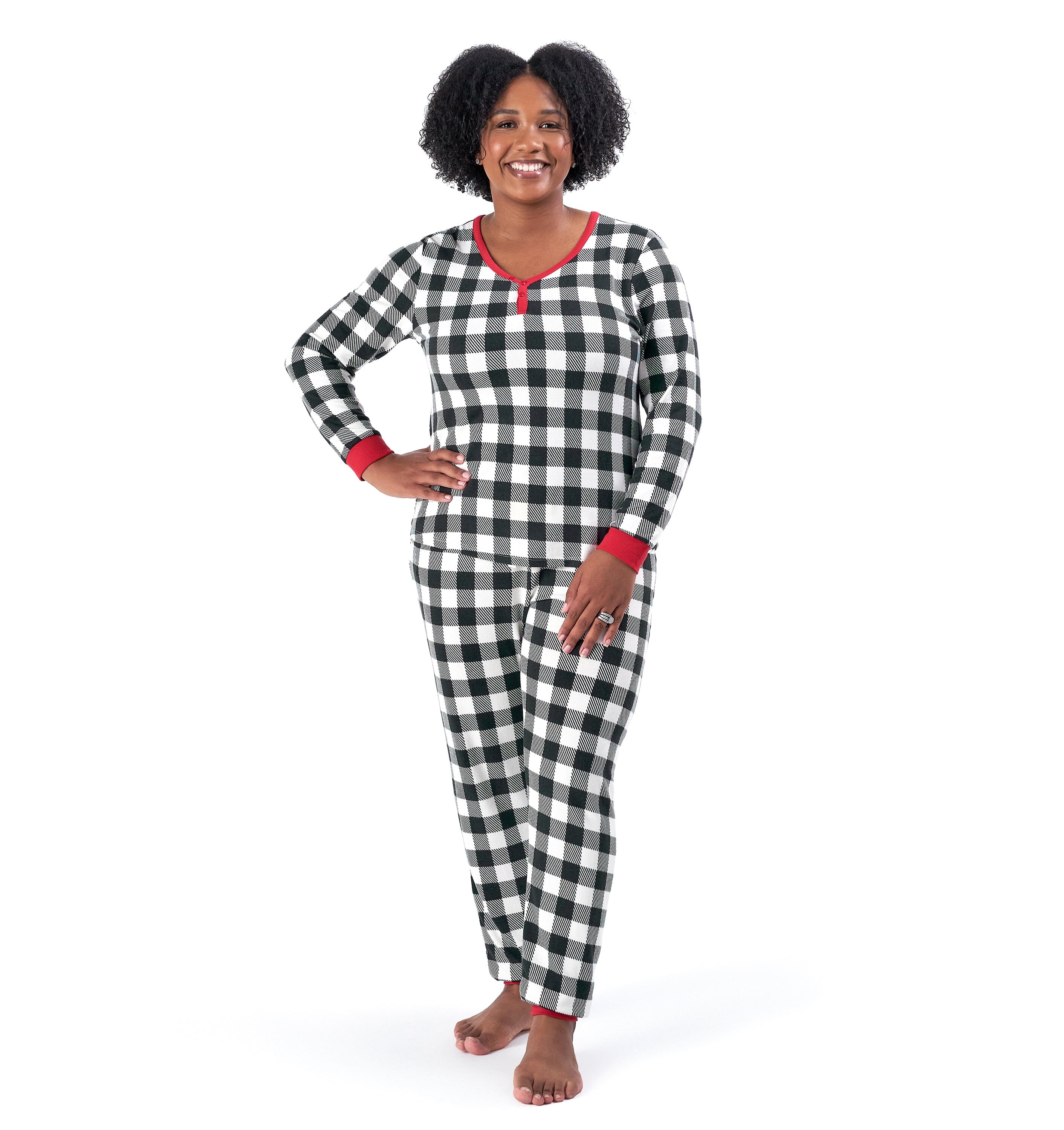 2-Piece Women's Buffalo Plaid Pajama Set