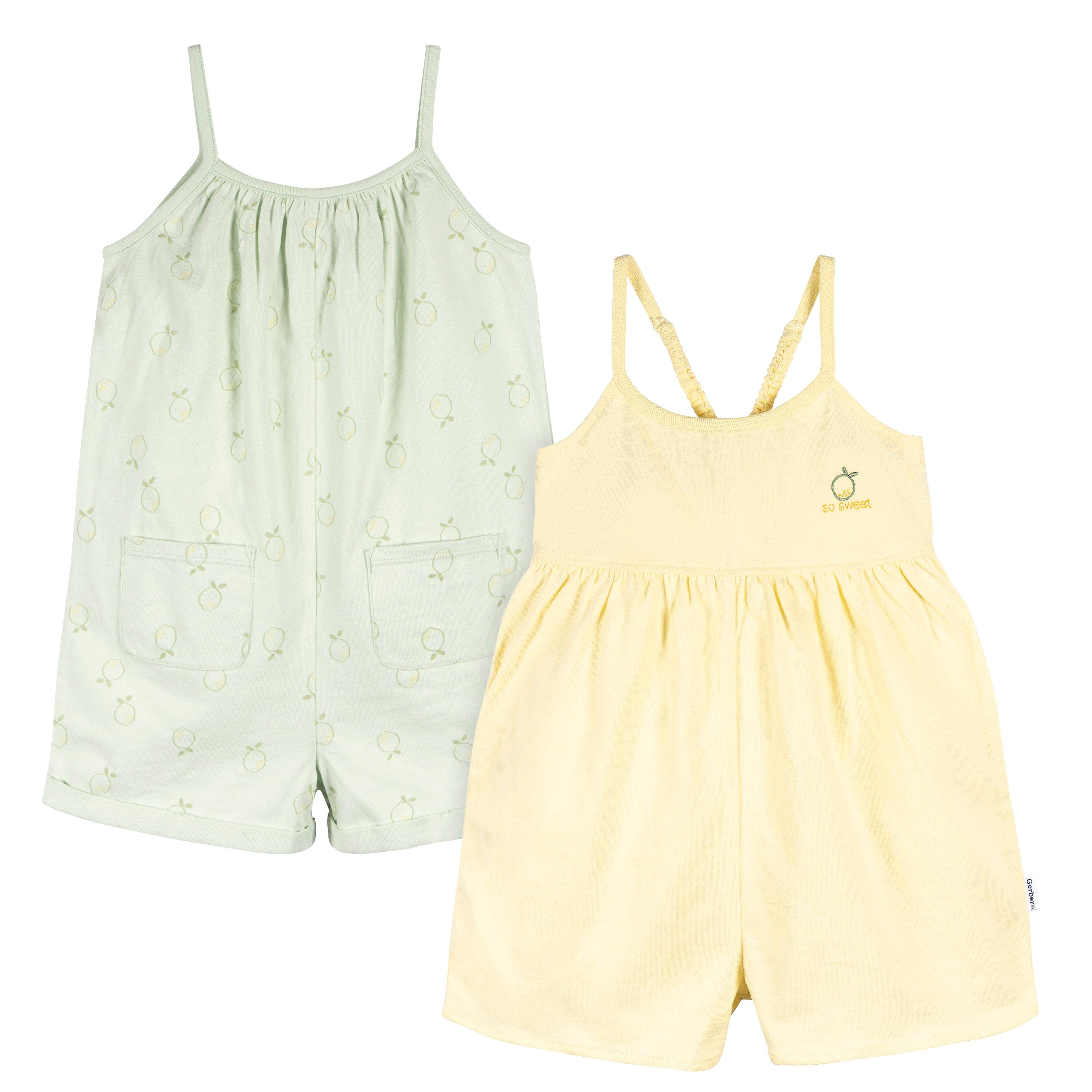 2-Piece Infant and Toddler Girls Yellow/Lemons Romper