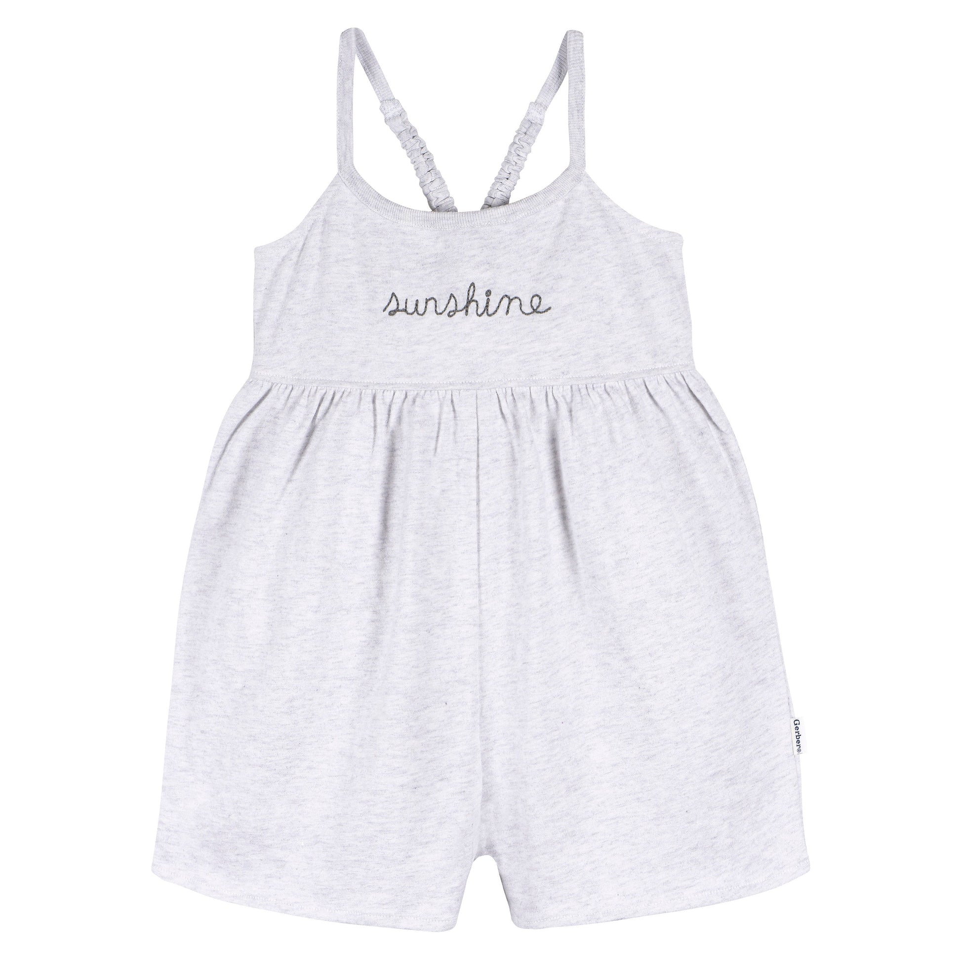 2-Piece Infant and Toddler Girls Lt Grey Heather/Sand Dollars Romper