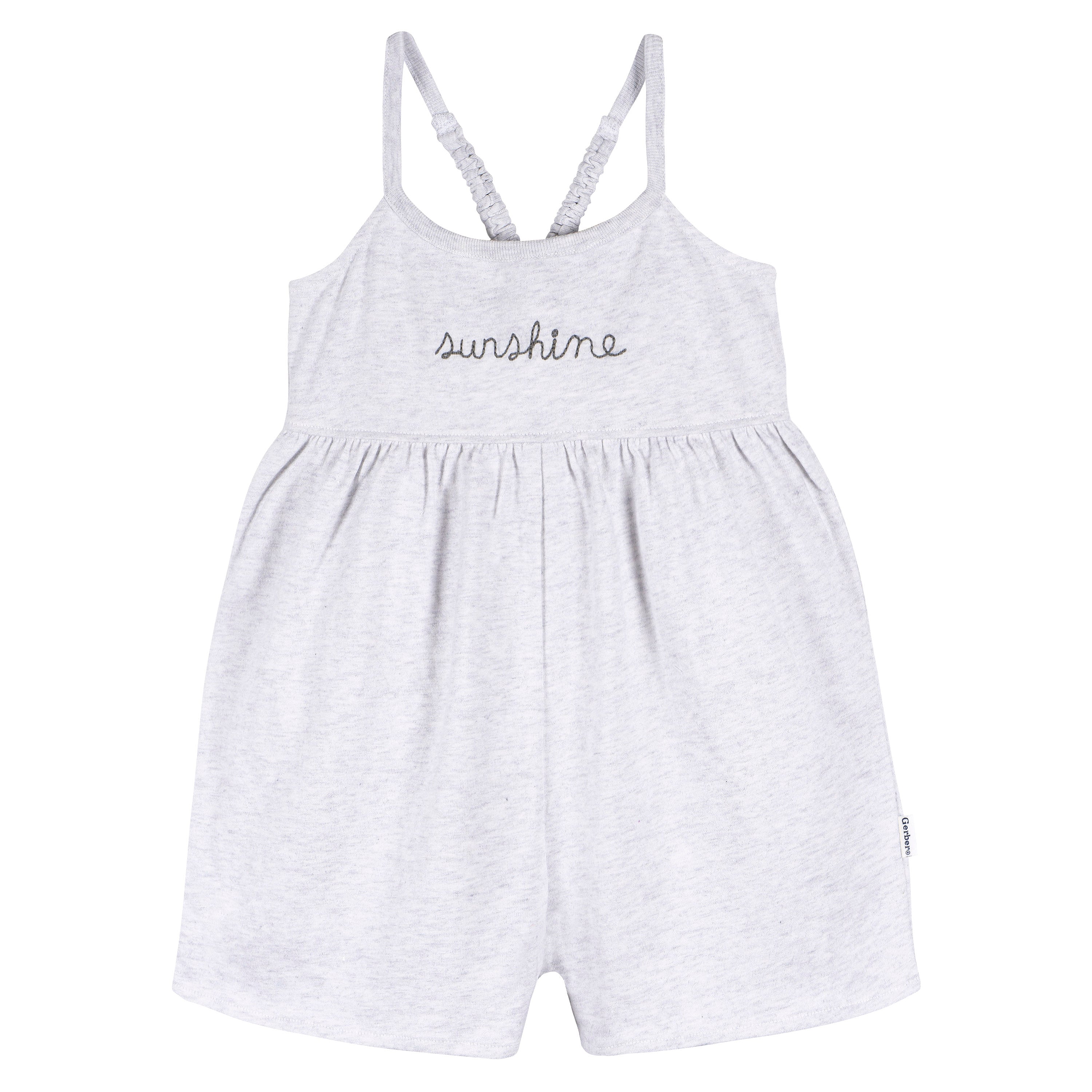 2-Piece Infant and Toddler Girls Lt Grey Heather/Sand Dollars Romper