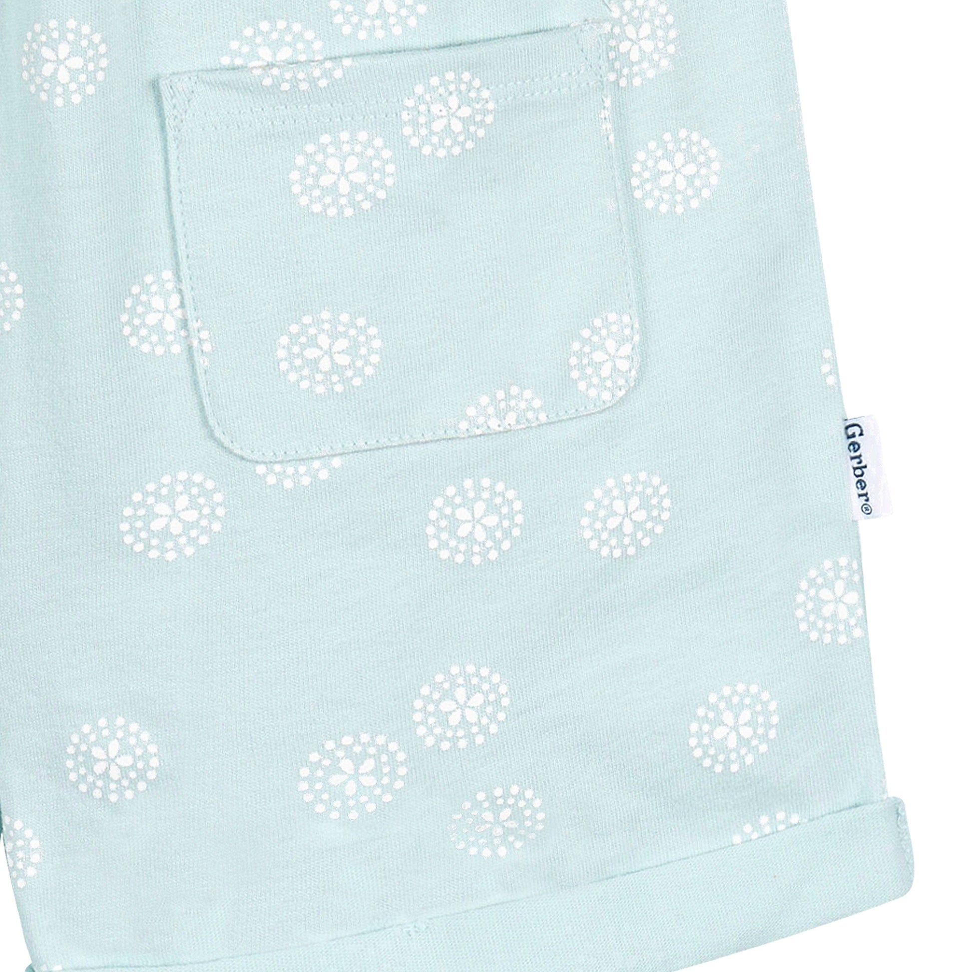 2-Piece Infant and Toddler Girls Lt Grey Heather/Sand Dollars Romper