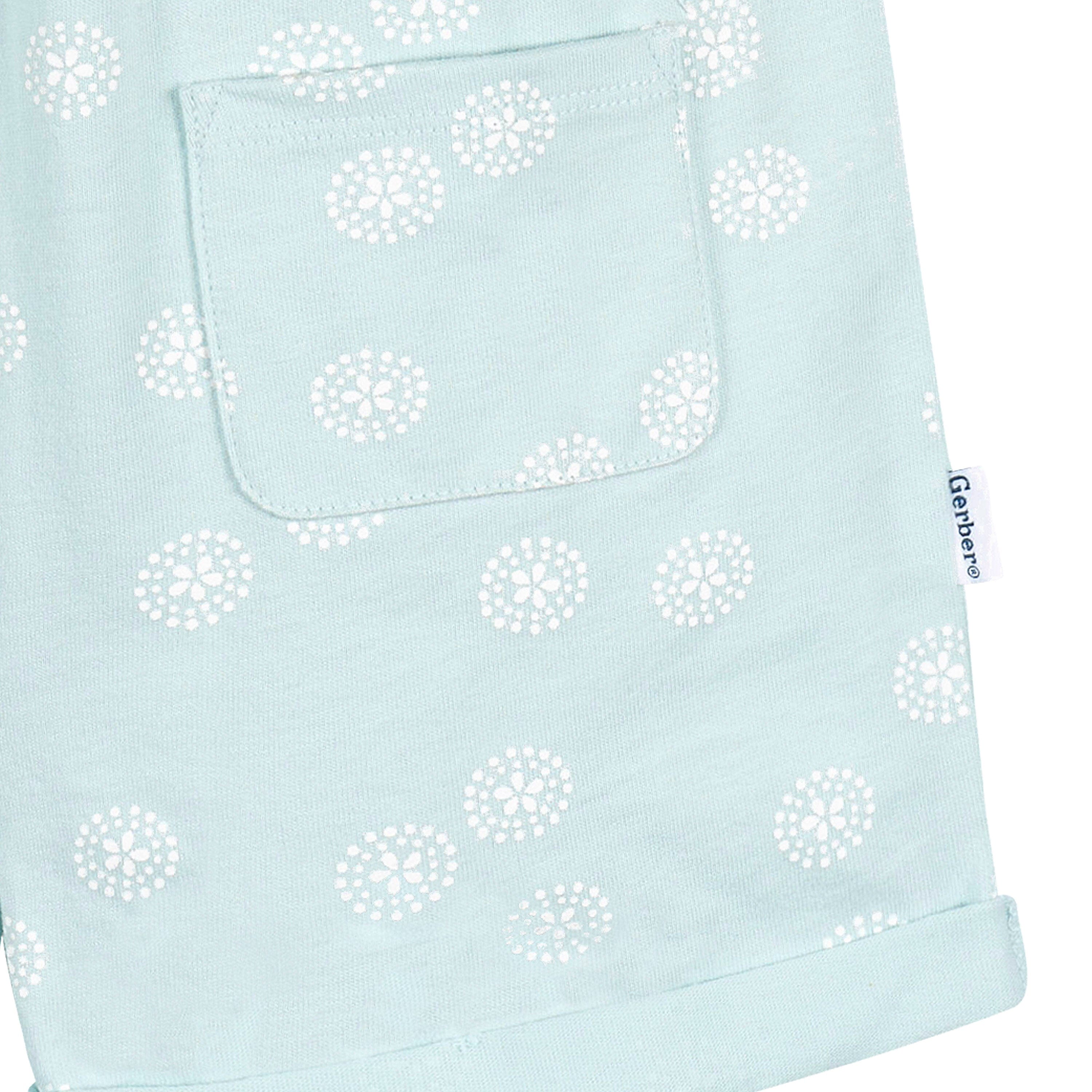 2-Piece Infant and Toddler Girls Lt Grey Heather/Sand Dollars Romper