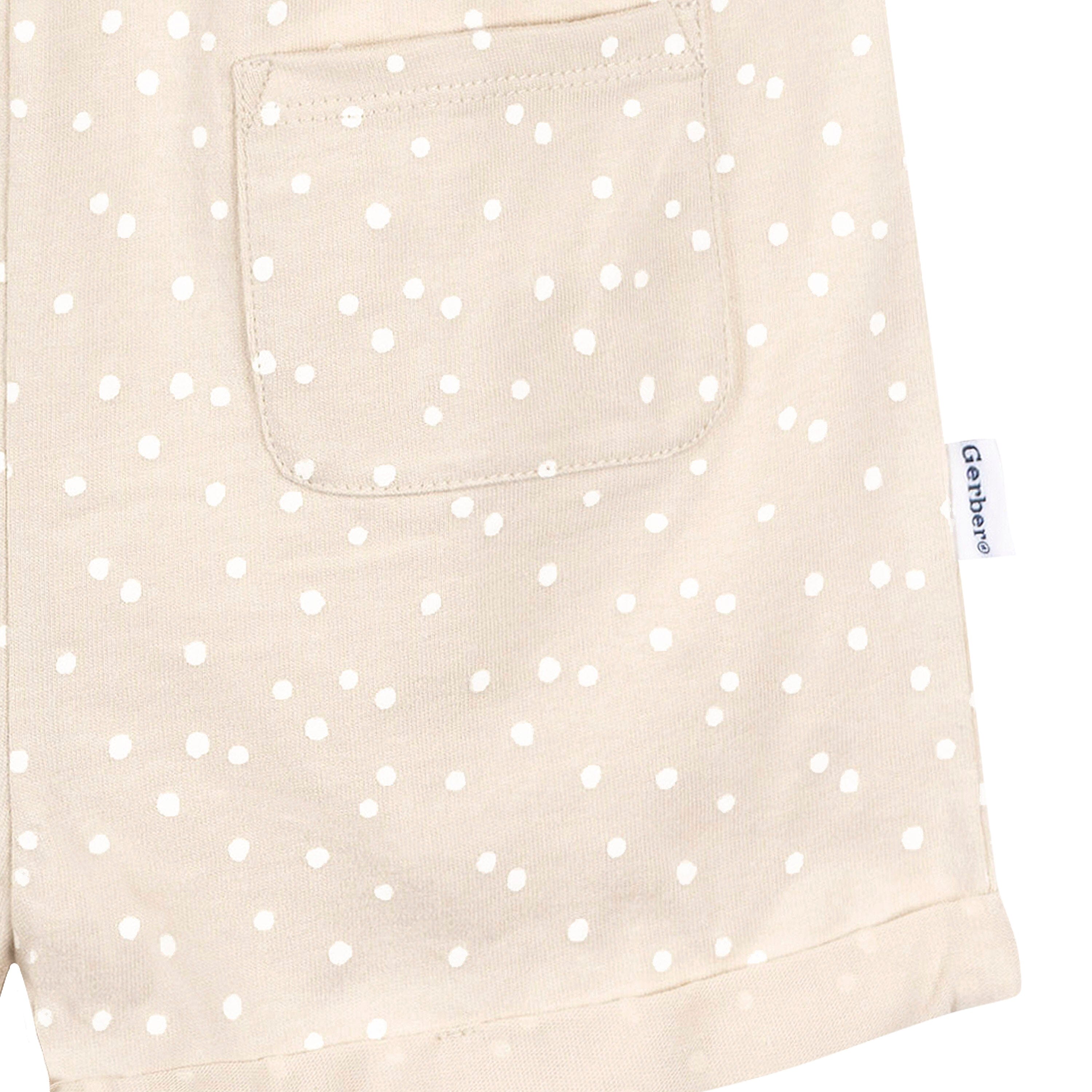 2-Piece Infant and Toddler Girls Rose Pink/Dots Romper