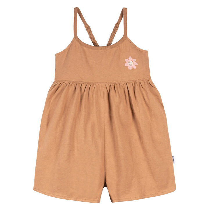 2-Piece Infant and Toddler Girls Rust/Floral Romper