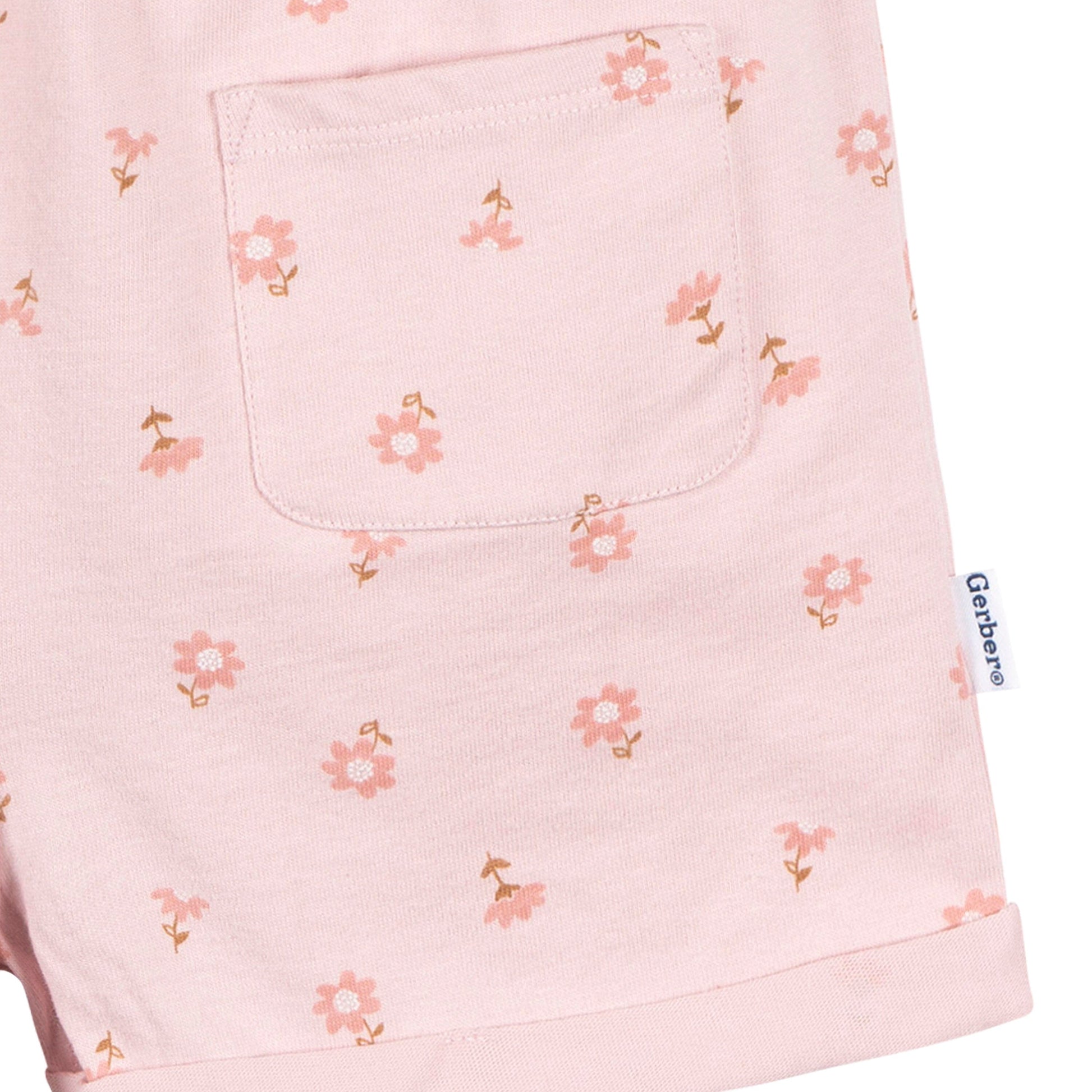 2-Piece Infant and Toddler Girls Rust/Floral Romper