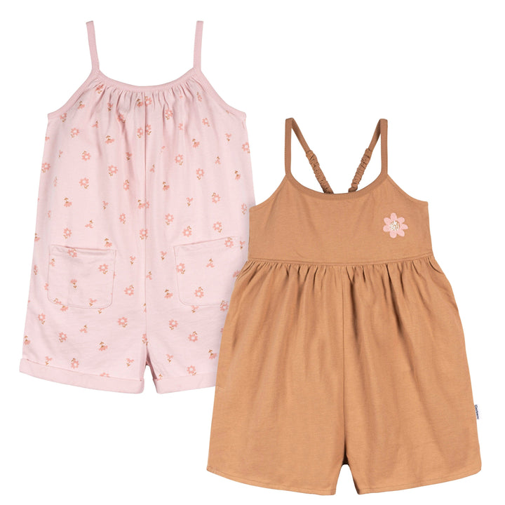 2-Piece Infant and Toddler Girls Rust/Floral Romper