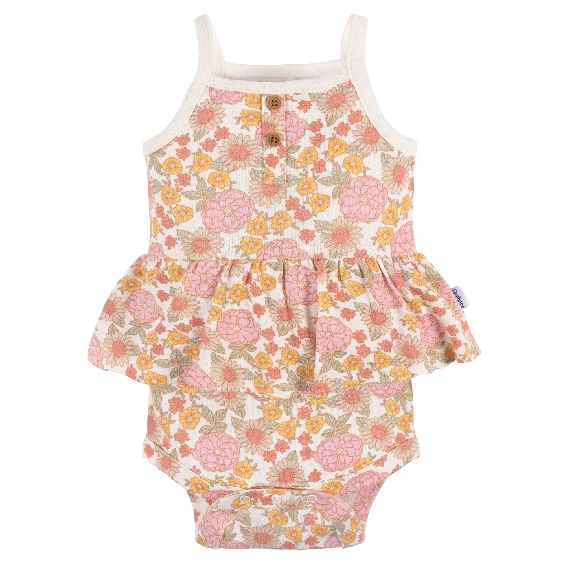 4-Pack Baby Girls Retro Floral Onesies® Bodysuits