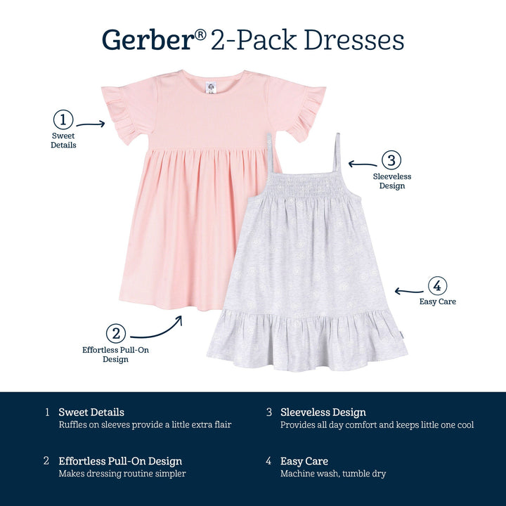 2-Pack Toddler Girls Seaside Dresses