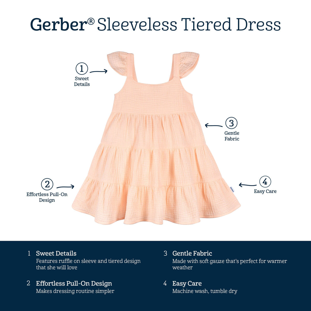Toddler Girls Blush Tiered Dress