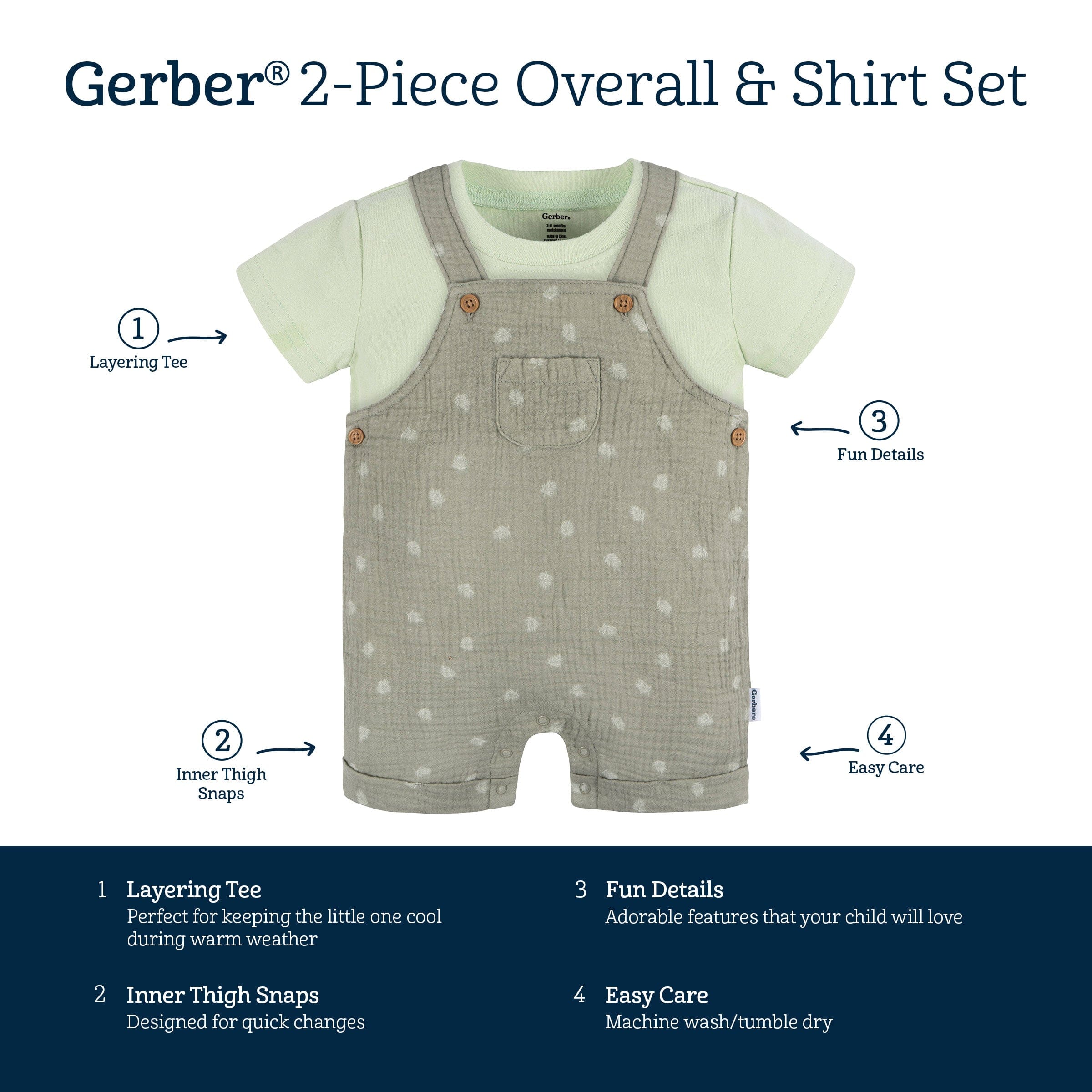 2-Piece Baby Neutral Palms Romper and T-Shirt
