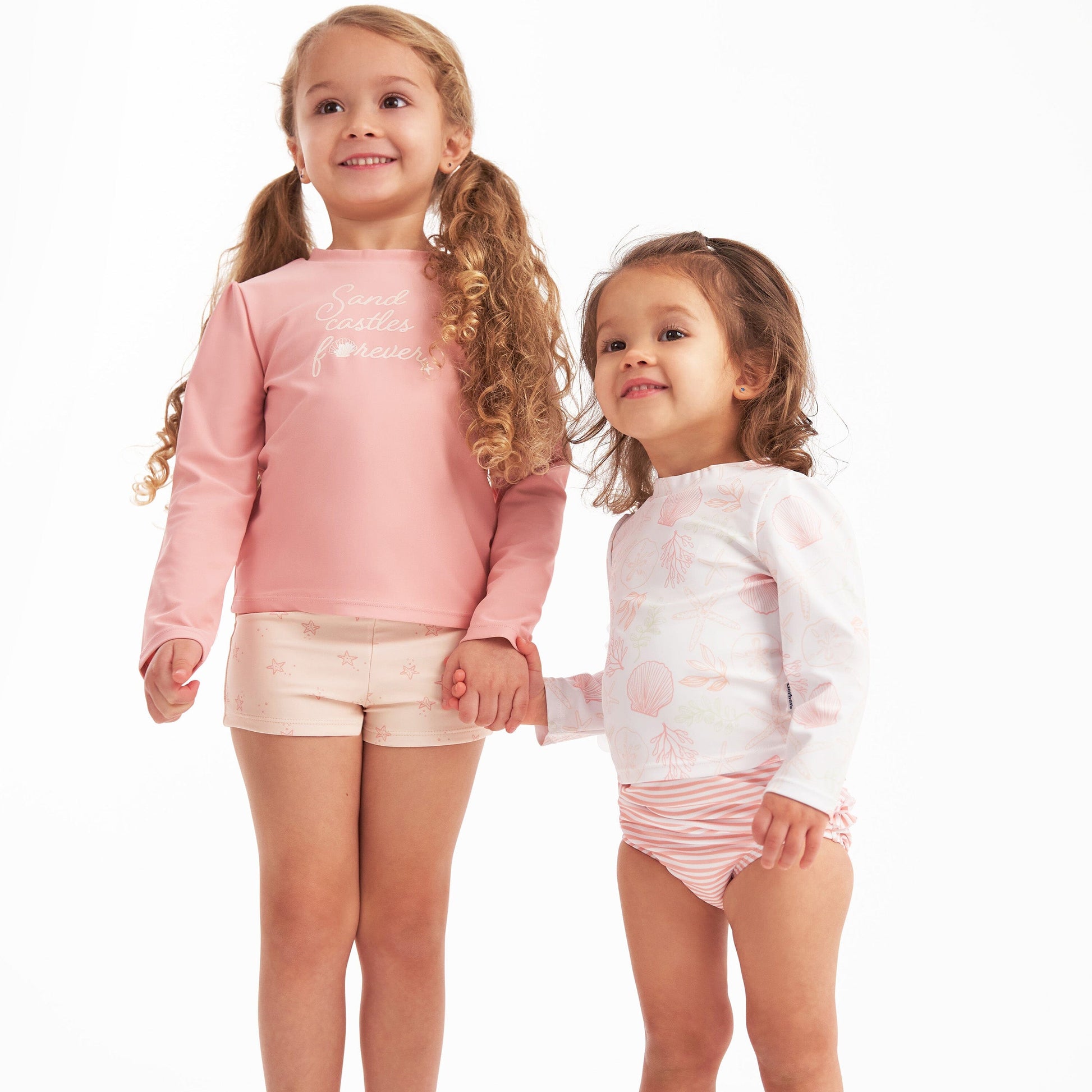 2-Piece Infant and Toddler Girls Starfish Rashguard Set