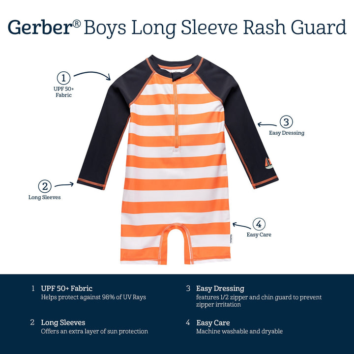 Toddler Boys UPF 50+ Stripe Rash Guard – Gerber Childrenswear