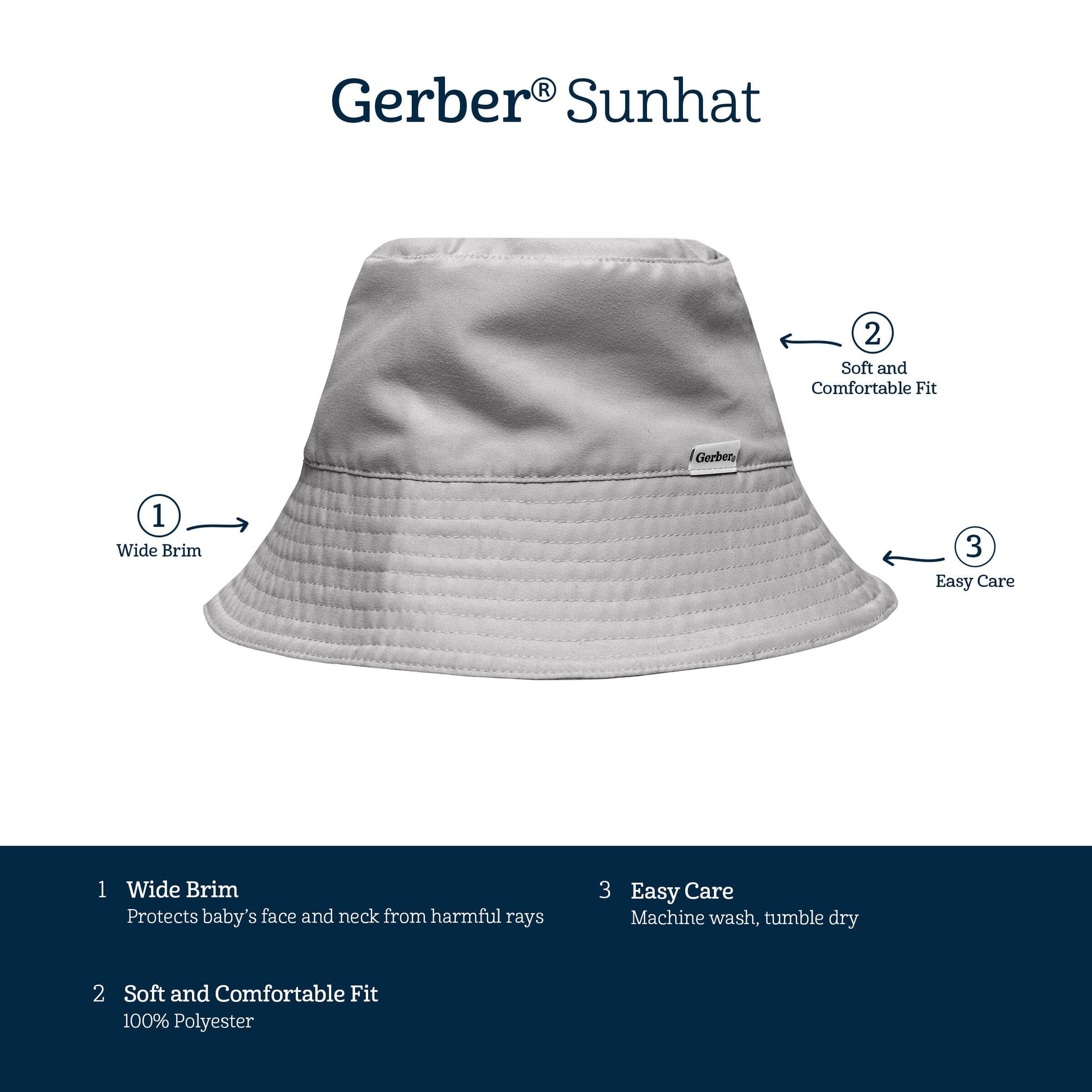 Baby Neutral Navy Sunhat
