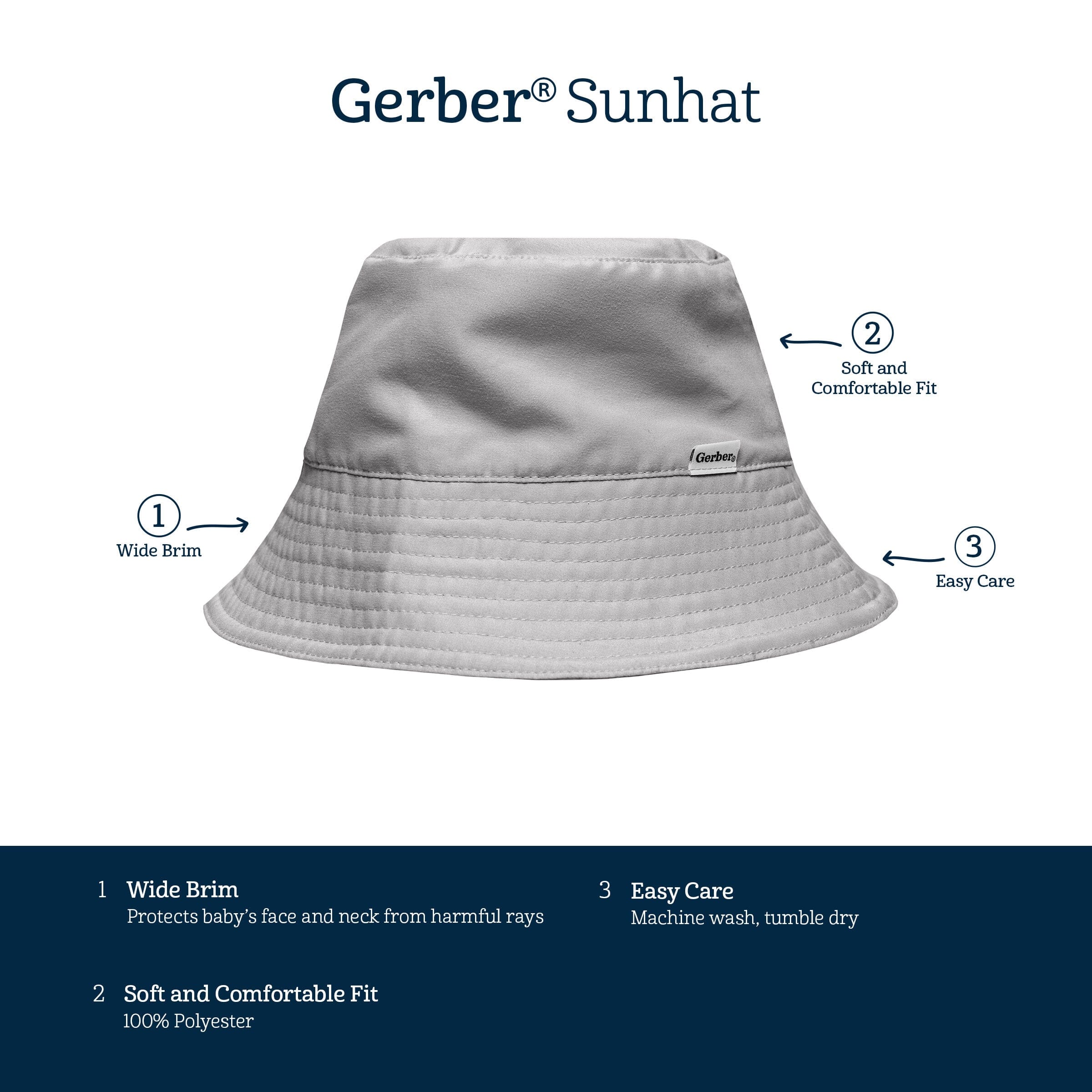Baby Neutral Navy Sunhat