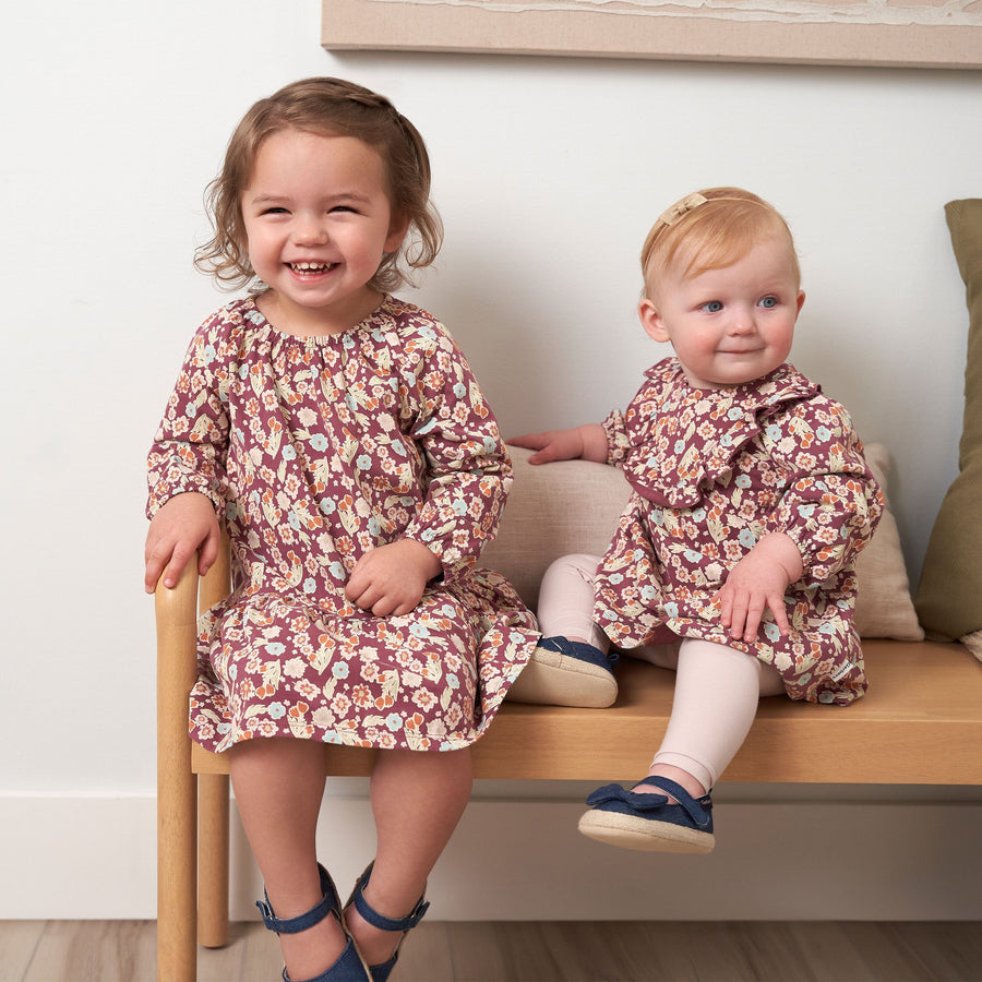 Baby Girl Winter Dress Set with Floral Design & Leggings – 2 Piece Outfit