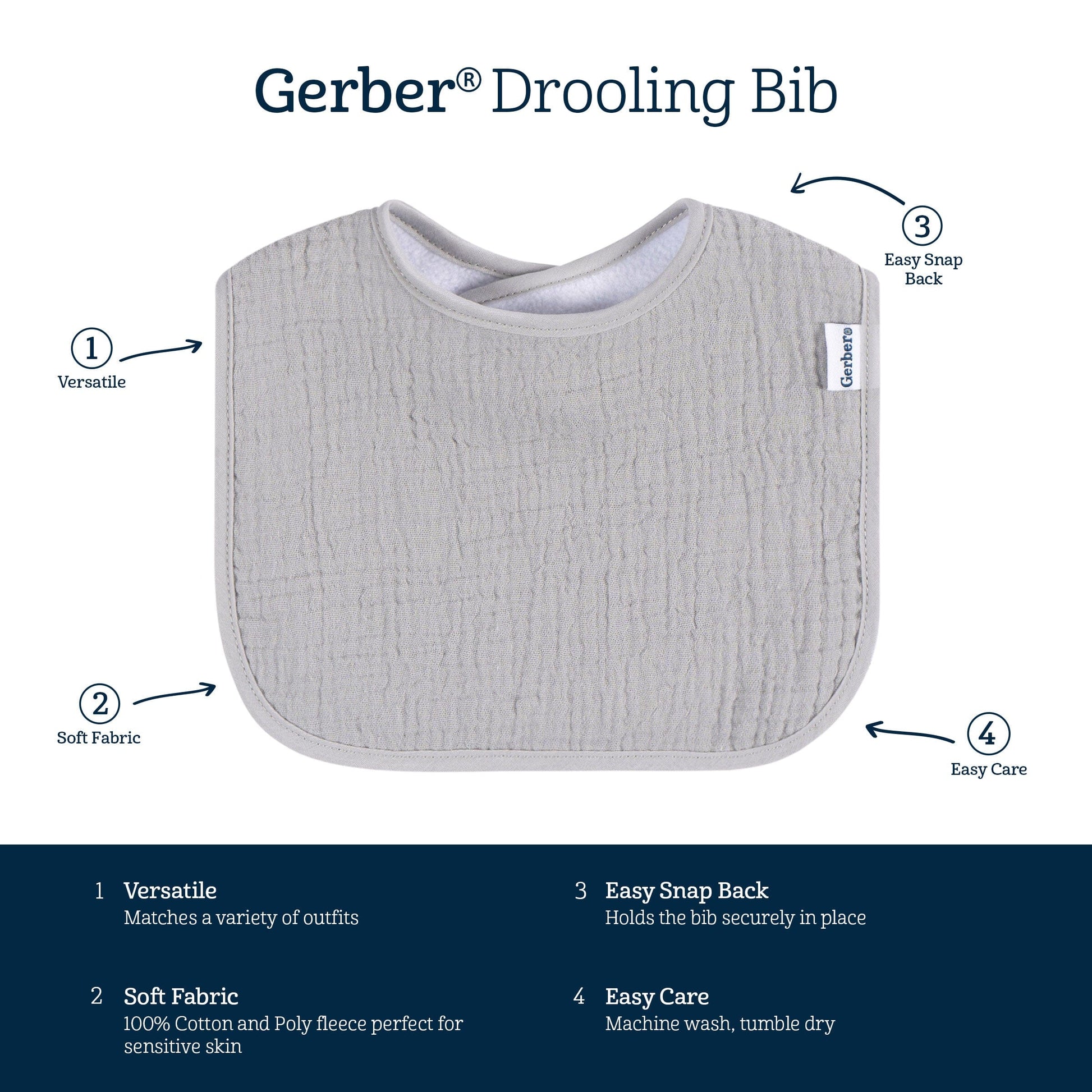 8-Pack Baby Neutral Black & White Drooling Bibs