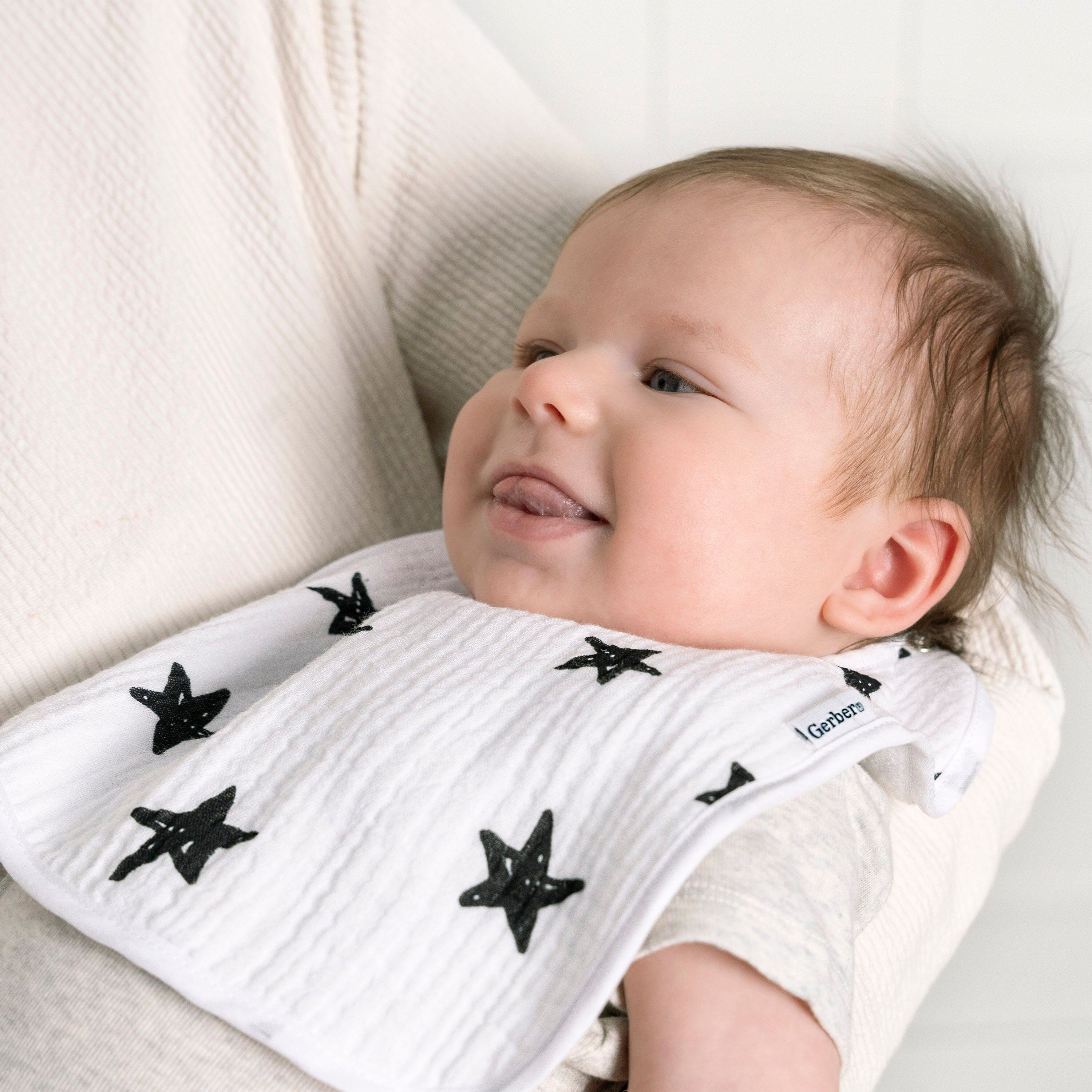 8-Pack Baby Neutral Black & White Muslin Drooling Bibs