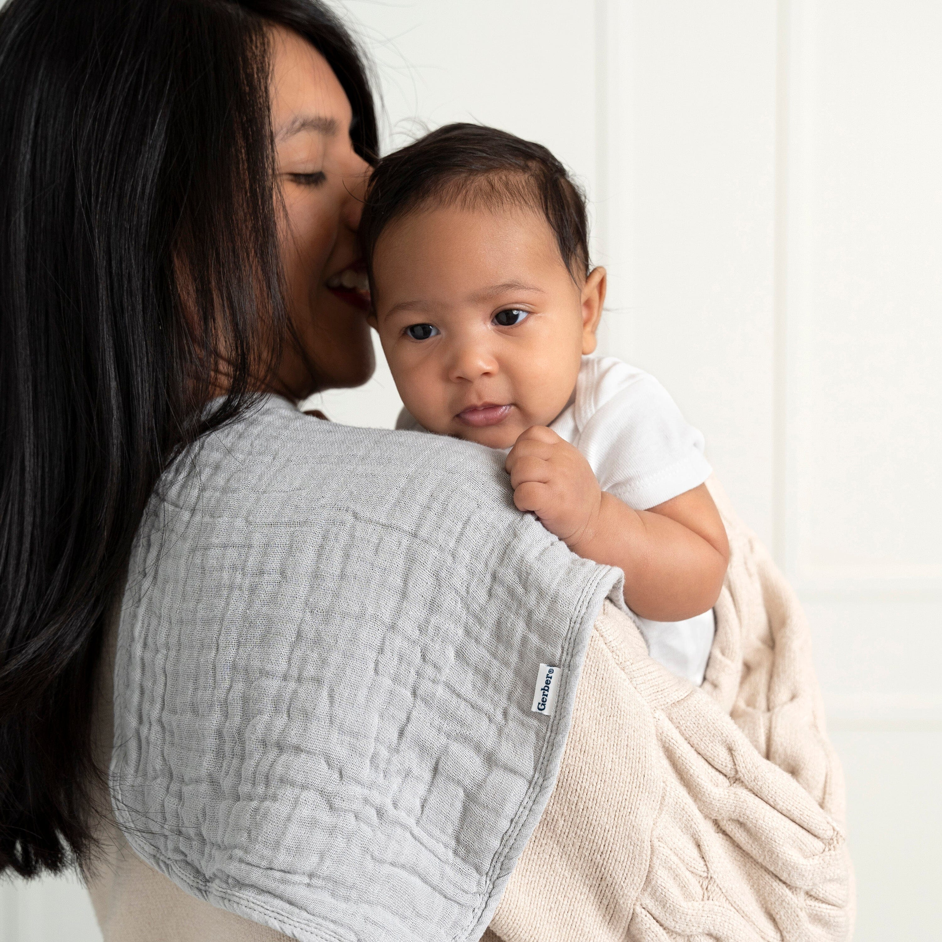 6-Pack Baby Boys Blues & Browns Muslin Burp Cloths
