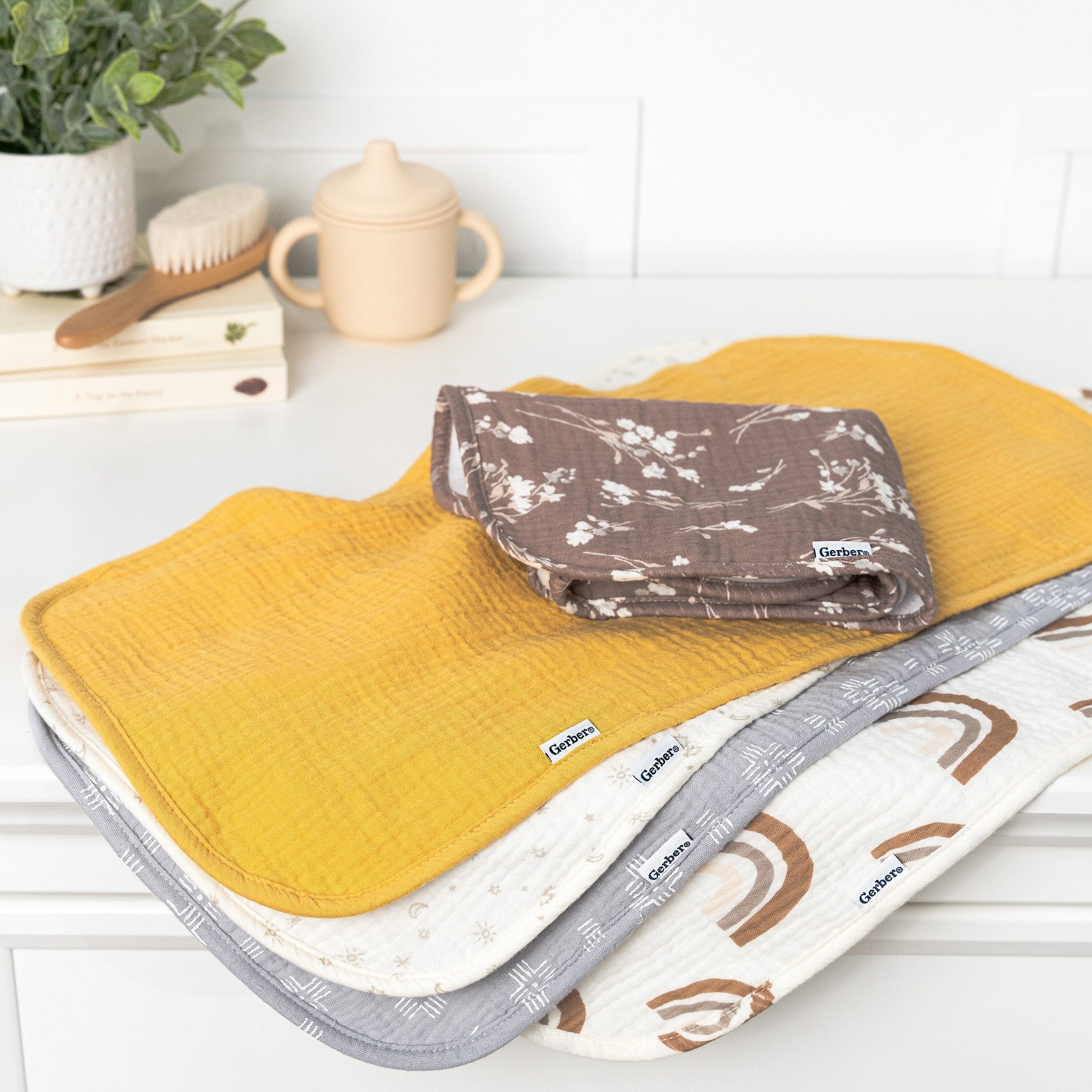 5-Pack Baby Girls Multi Rainbow Muslin Burpcloth