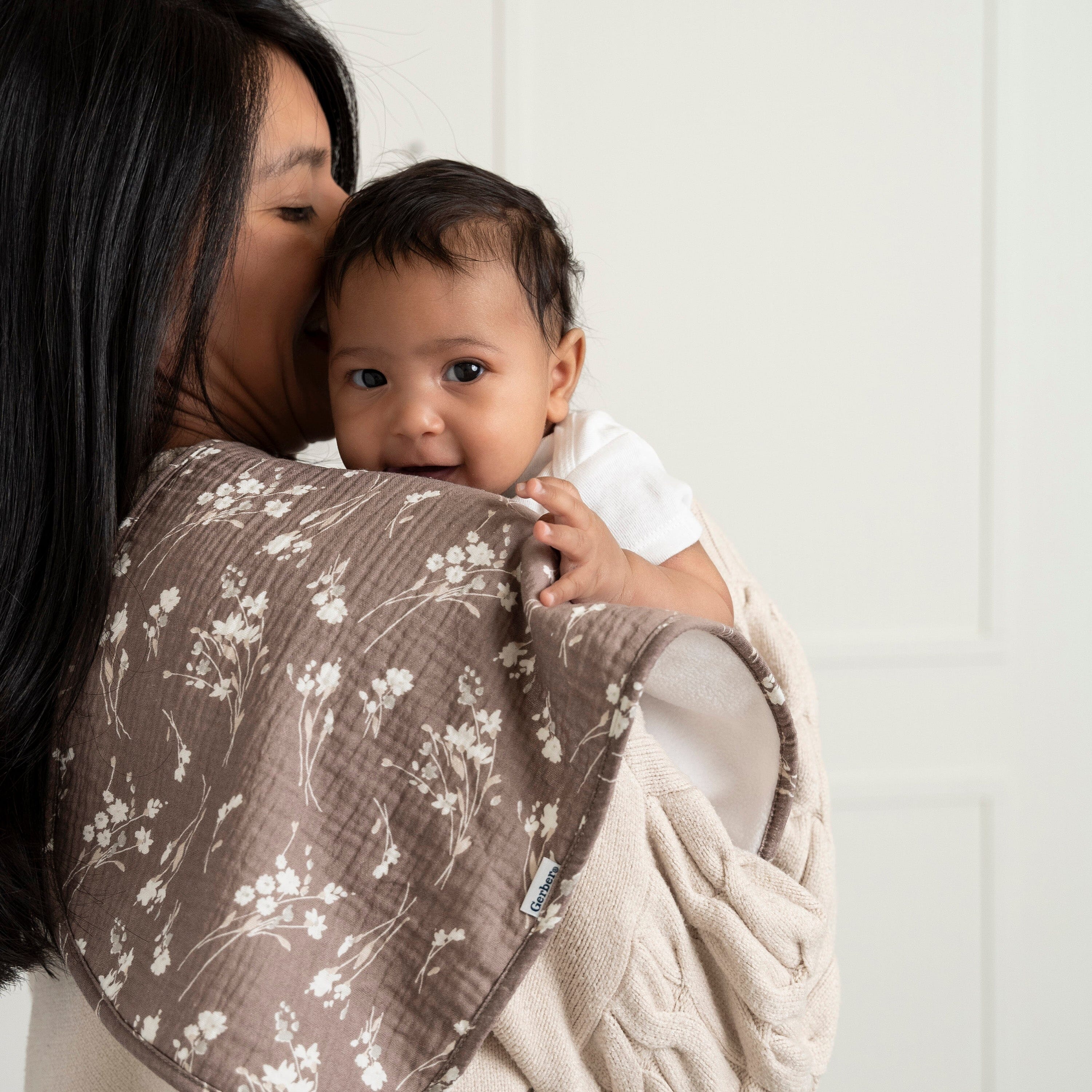 5-Pack Baby Girls Pink Floral Muslin Burp Cloths