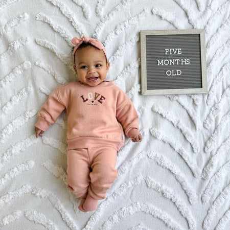 2-Piece Baby & Toddler Girls LOVE Sweatshirt & Pant Set