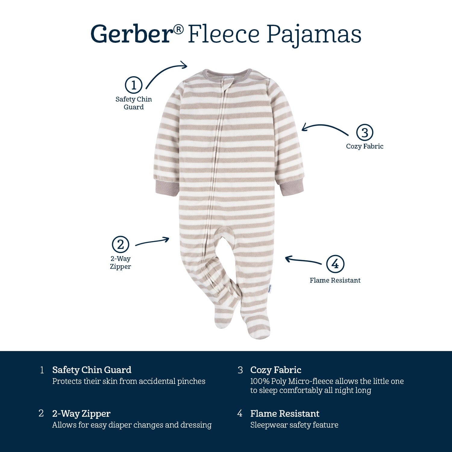 2-Pack Baby & Toddler Neutral Grey Snowmen Fleece Pajamas