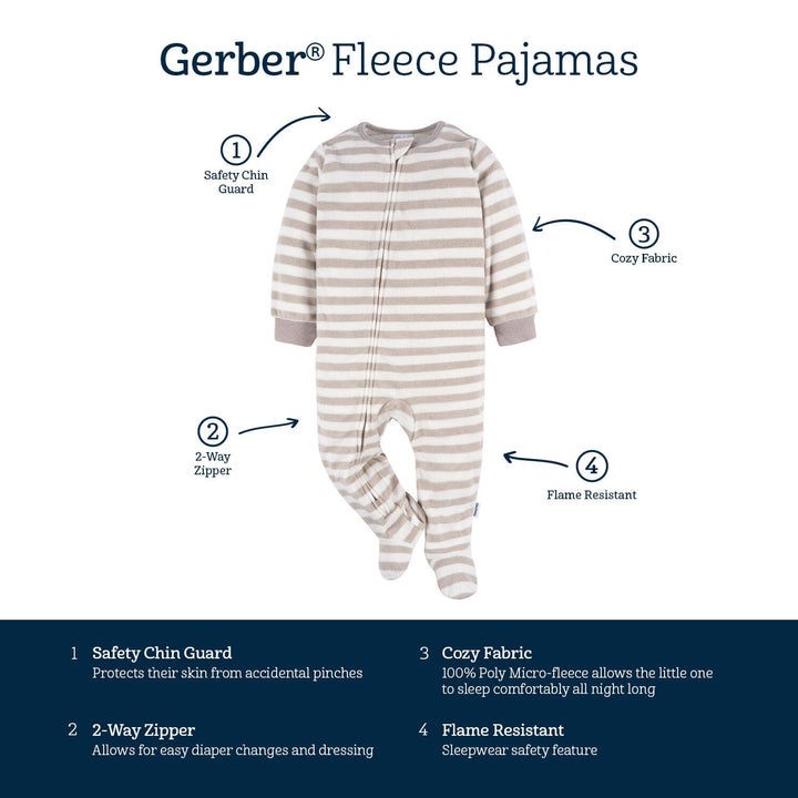 2-Pack Baby & Toddler Neutral Bear Forrest Fleece Pajamas