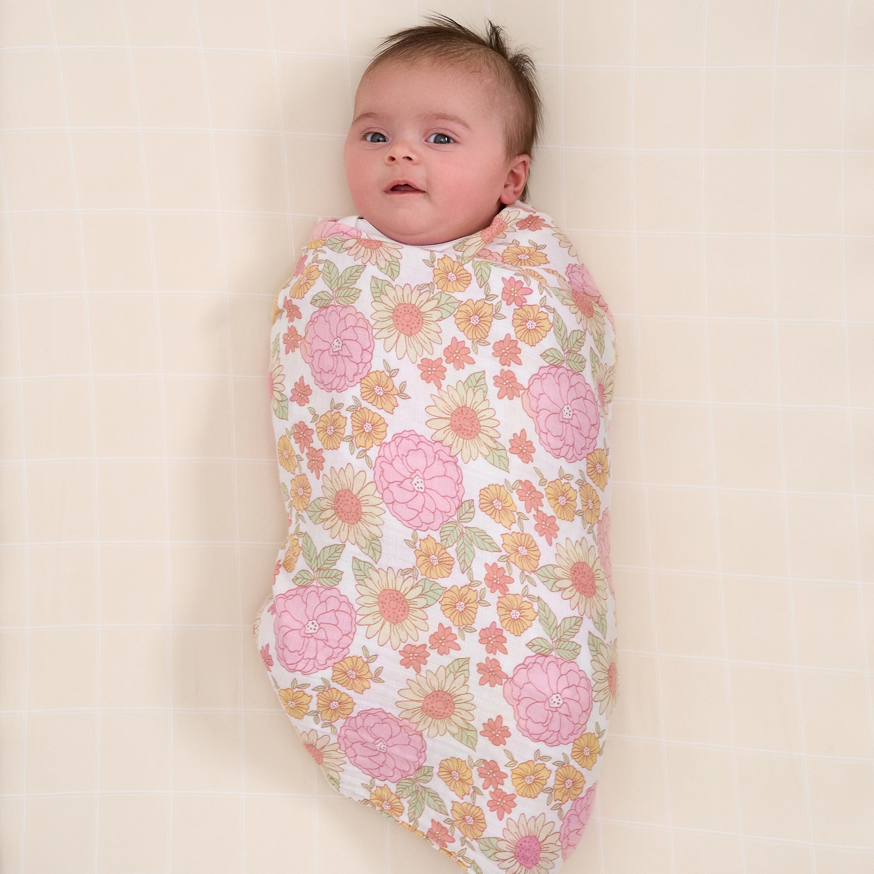 2-Pack Baby Girls Retro Floral Muslin Blanket