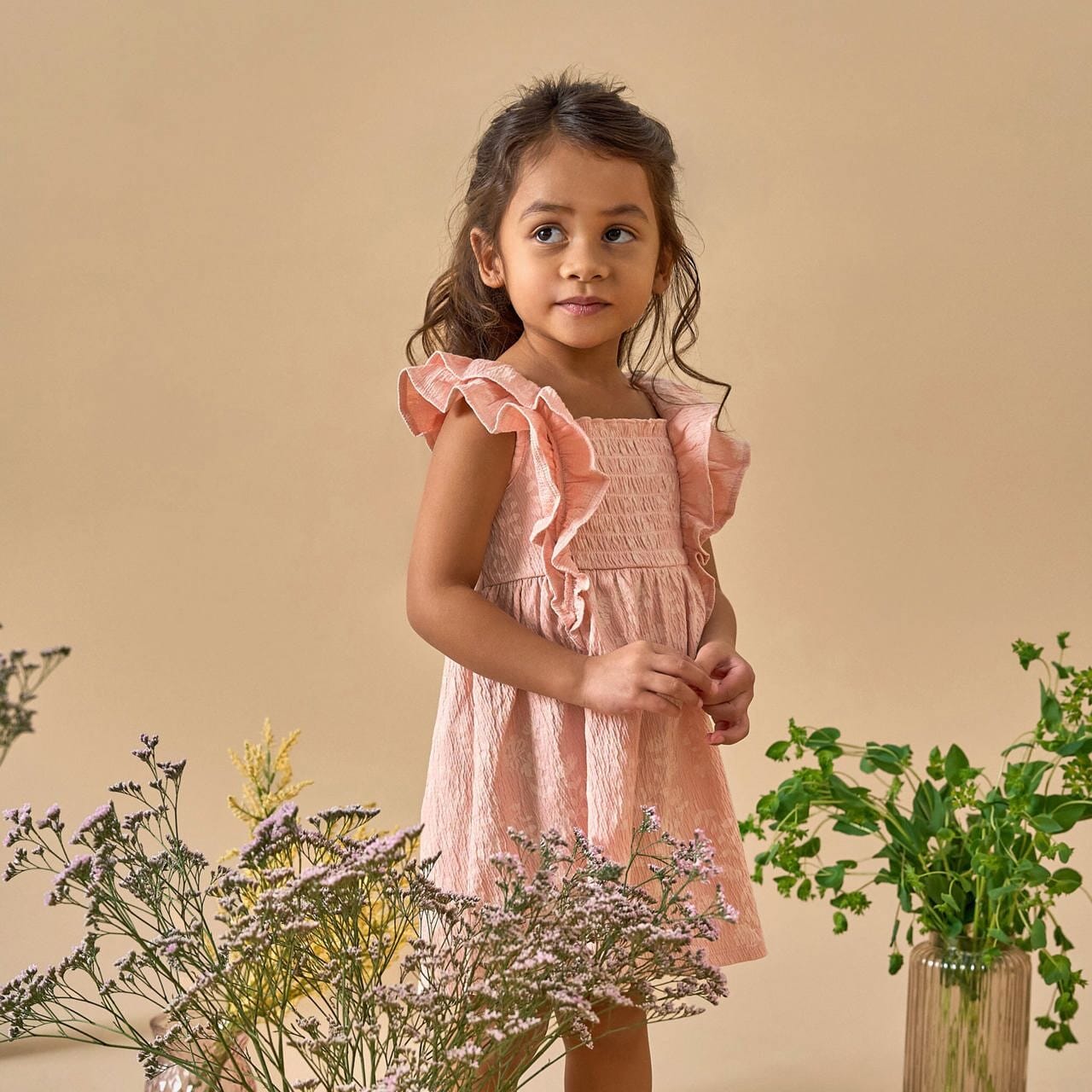 Infant & Toddler Girls Rose Wild Flowers Smocked Ruffle Dress dresses Modern Moments™ by Gerber® 