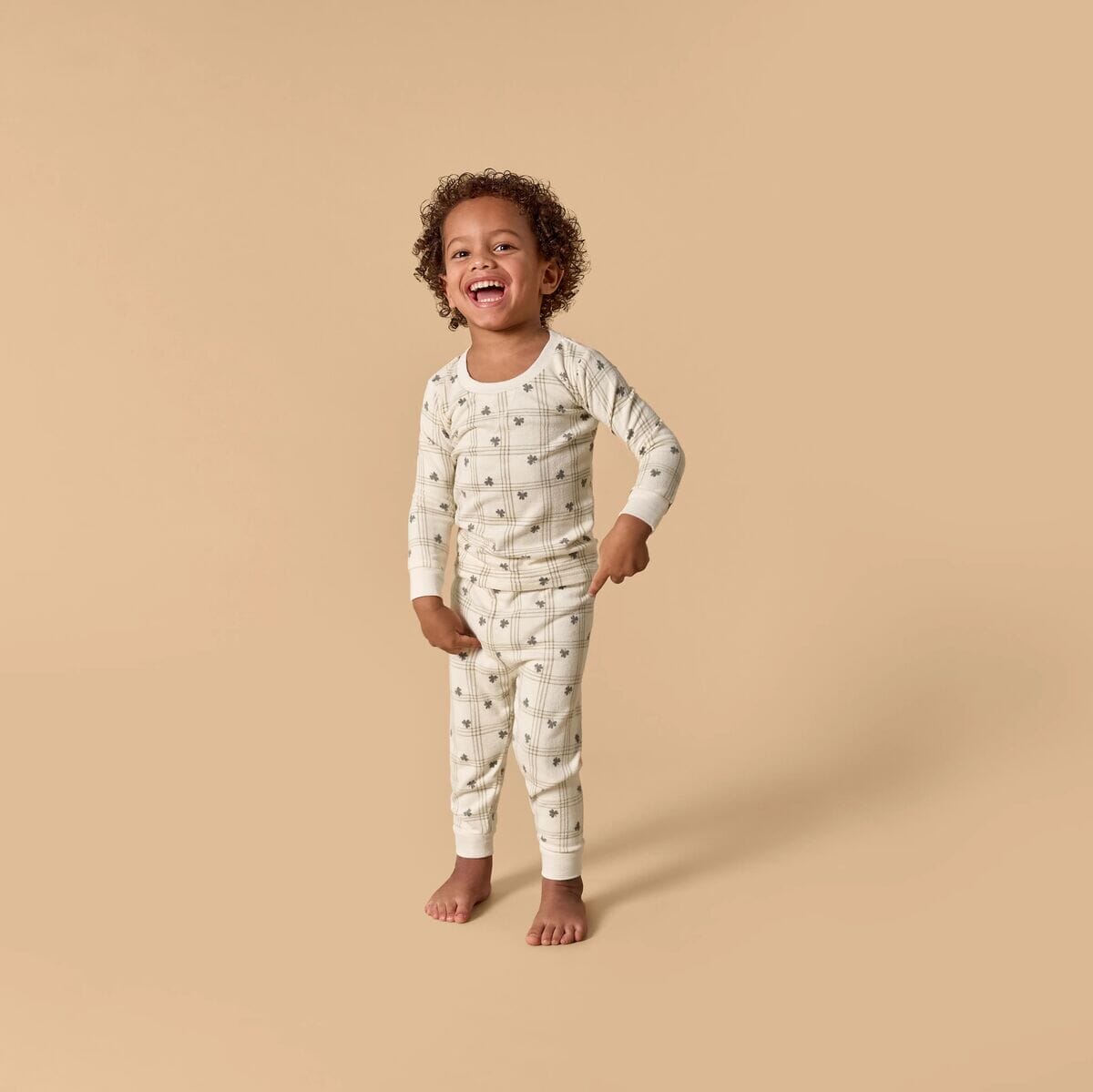 2-Piece Infant & Toddler Neutral Ivory Shamrock Snug Fitting Hacci Pajamas Set sleepwear modern moments™ by Gerber® 