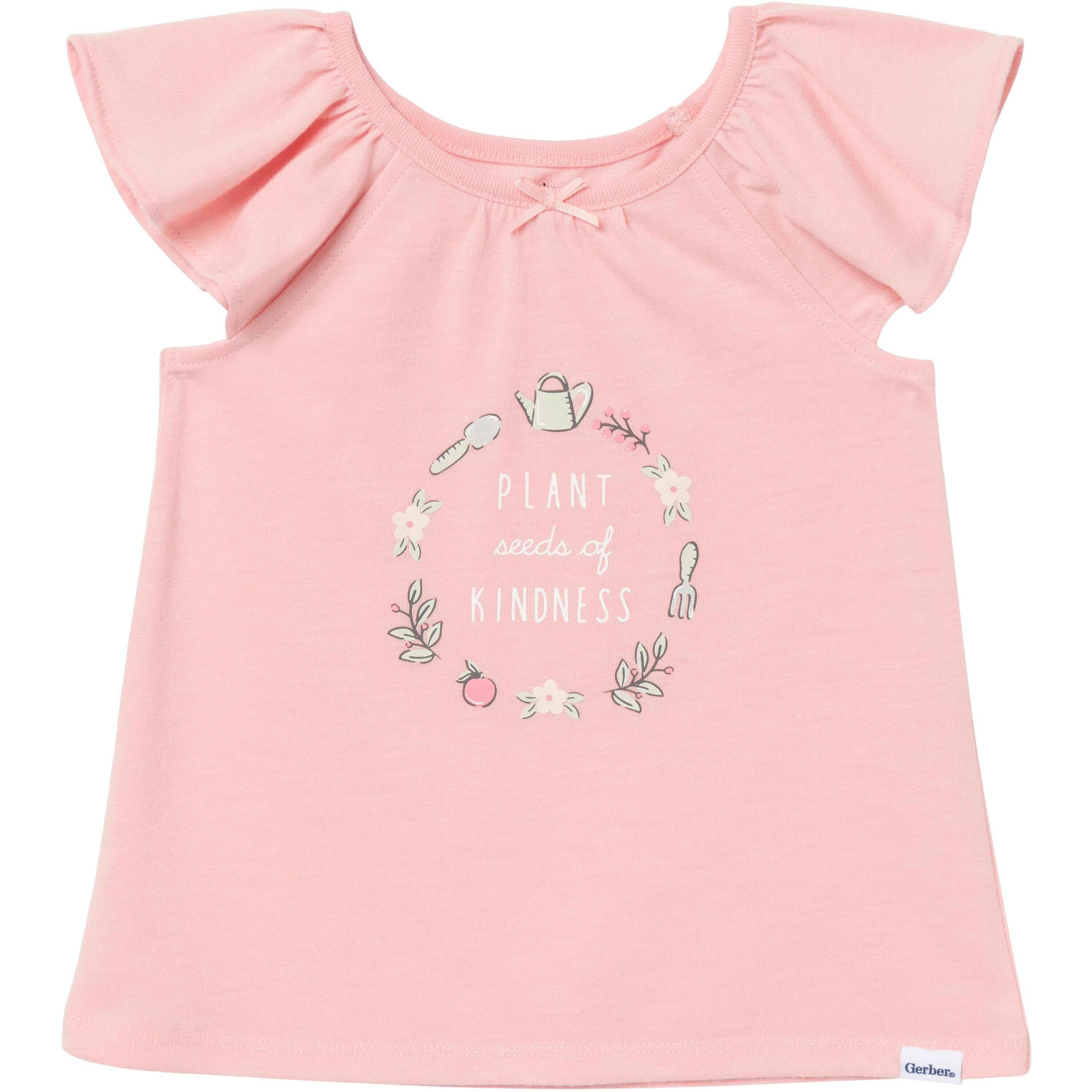 3-Piece Toddler Girls Garderning T-Shirt, Shorts & Pants Pajama Set