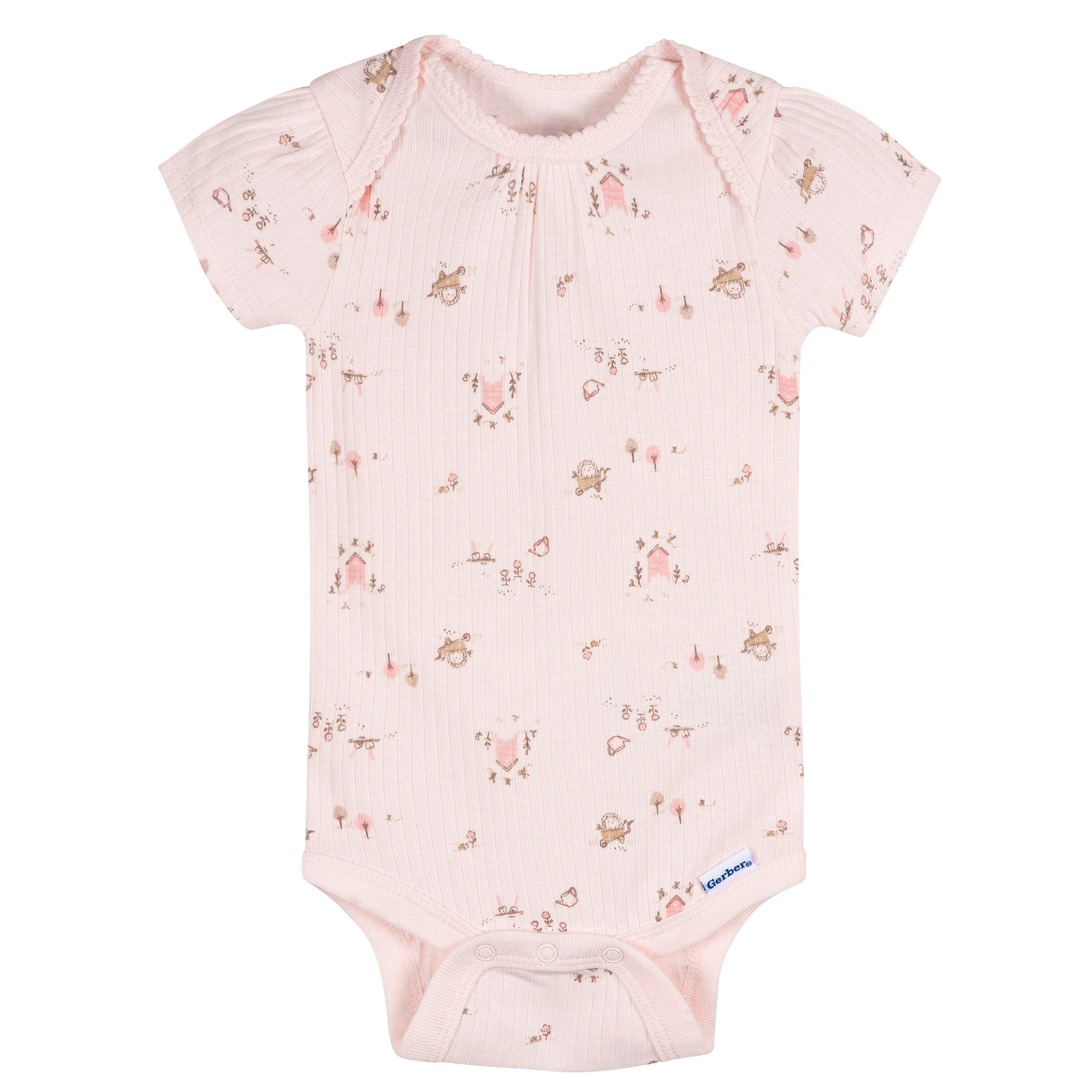 5-Piece Baby Girls Pink Garden Bodysuits & Pants Set Outfits & Sets Gerber® 