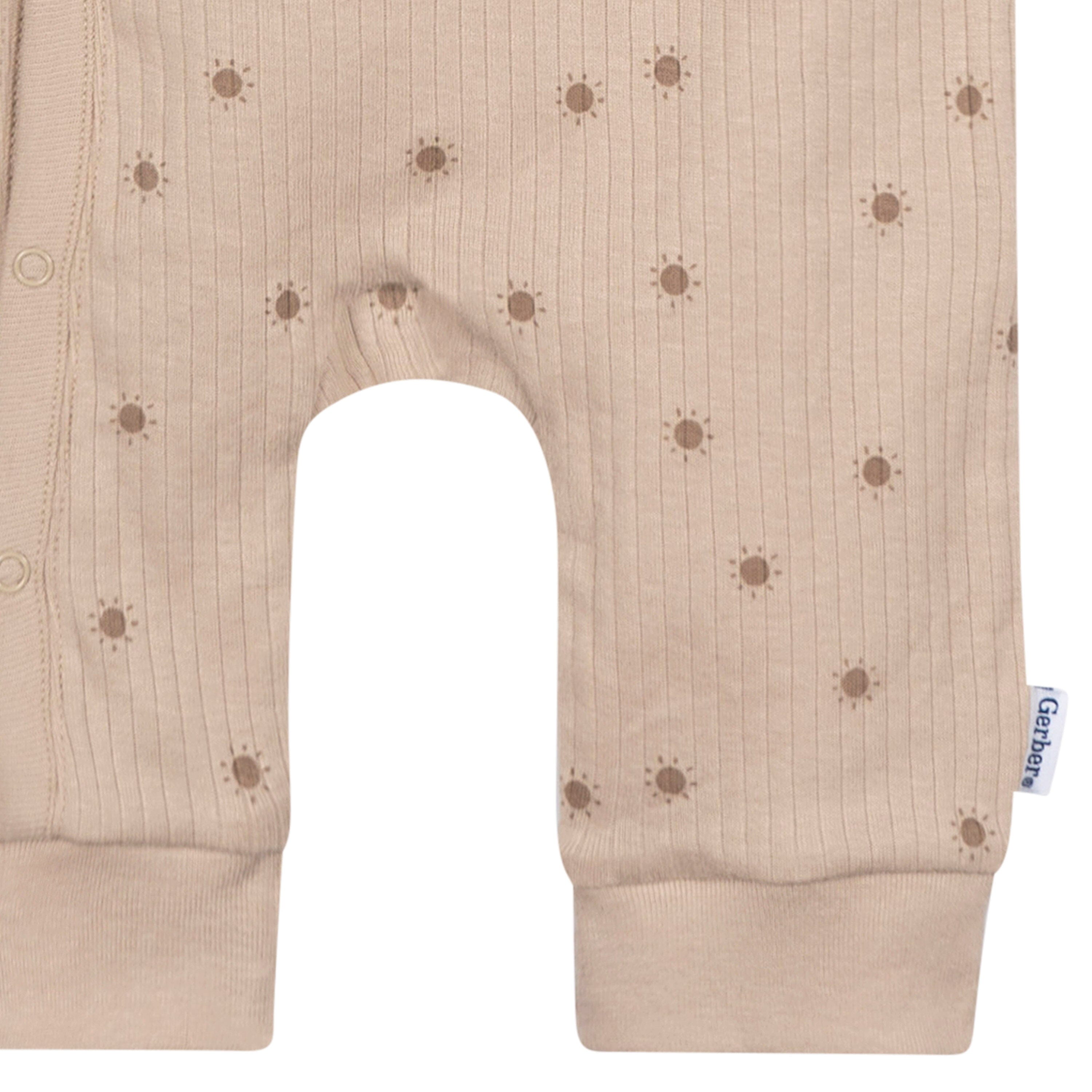 3-Piece Neutral Safari Footless Pajamas, Swaddle, and Cap Bundle Bundle Gerber Childrenswear 
