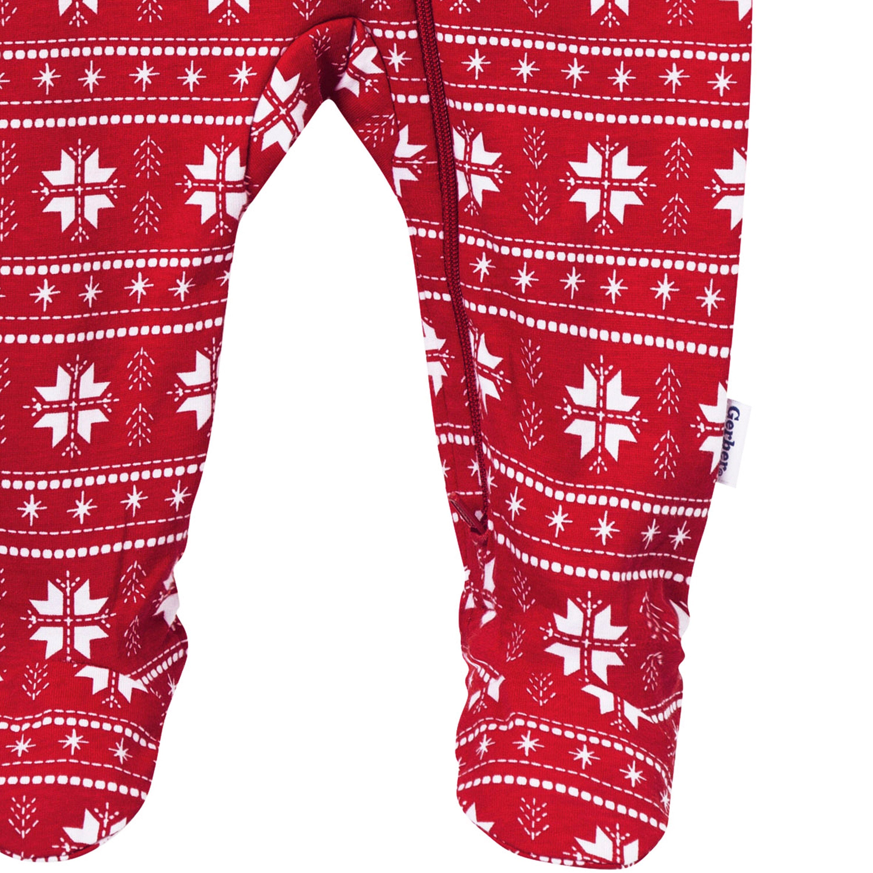 Baby Neutral Red Fair Isle Sleep 'N Play sleepwear Gerber® 